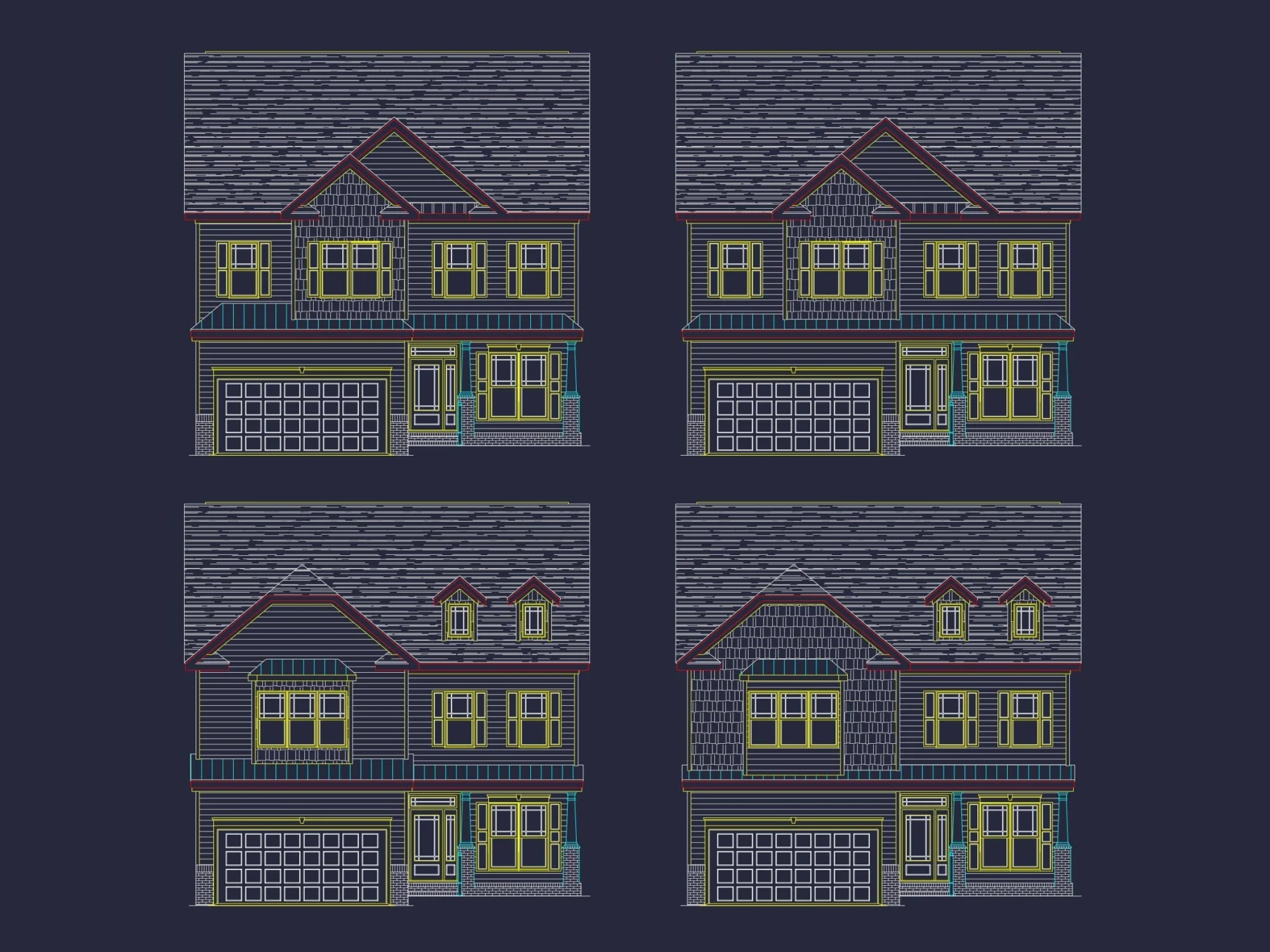 Modern 2-Story House Plan with CAD Designs & Detailed Blueprints