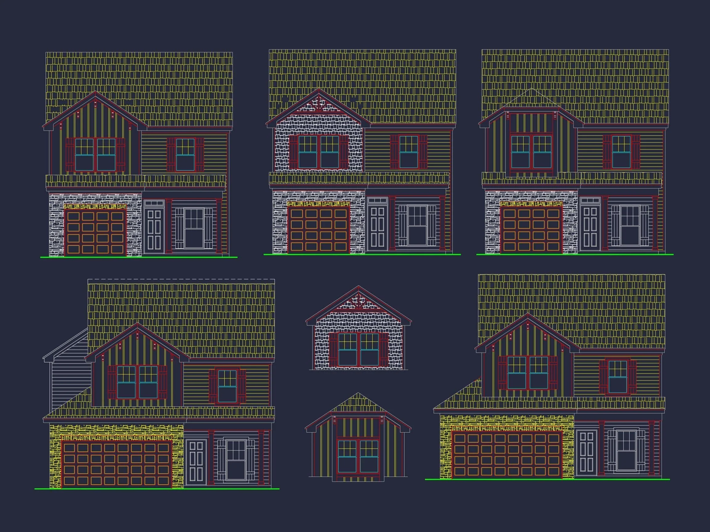 Craftsman Home Floor Plan with 2 Stories and 3 Bedrooms