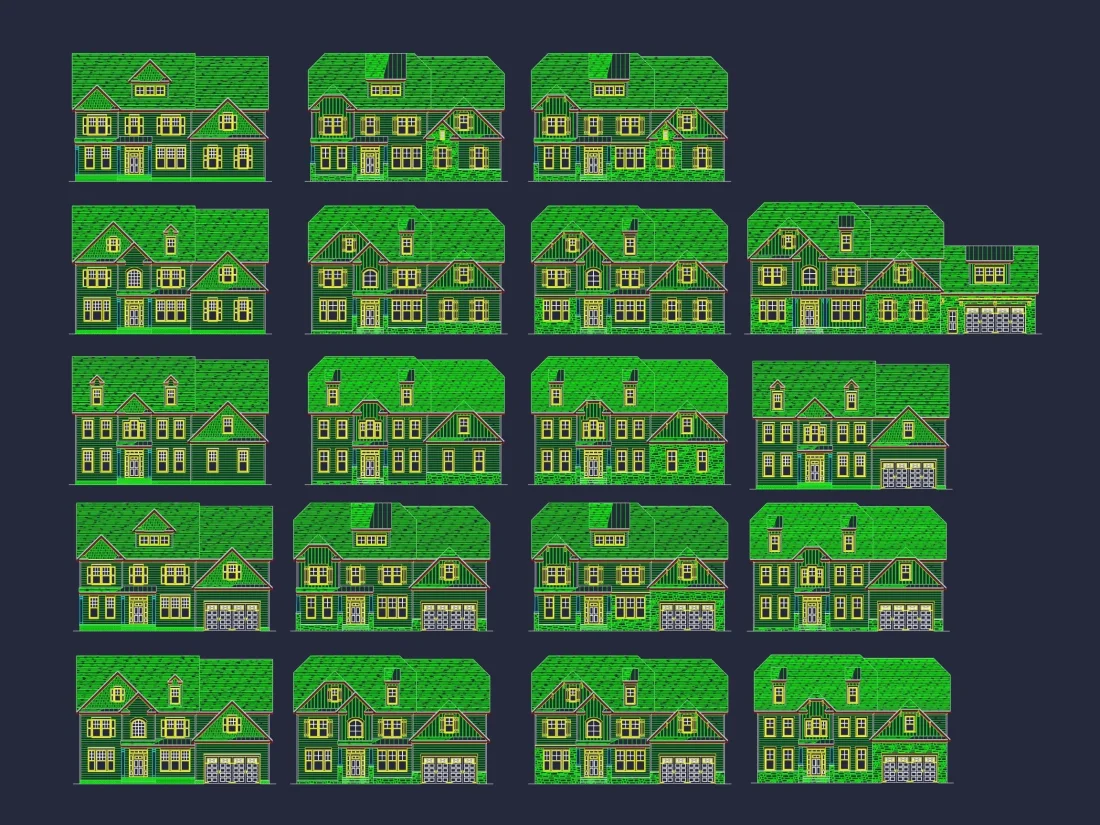Colonial Revival Home Floor Plan with 3 Stories and Vaulted Ceilings