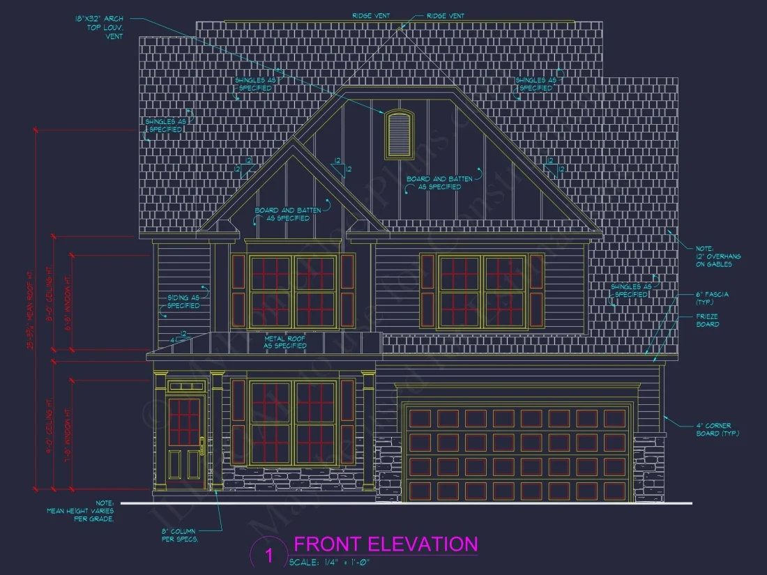 2-Story Traditional Home Plan with 4 Bedrooms and Open Floor Plan