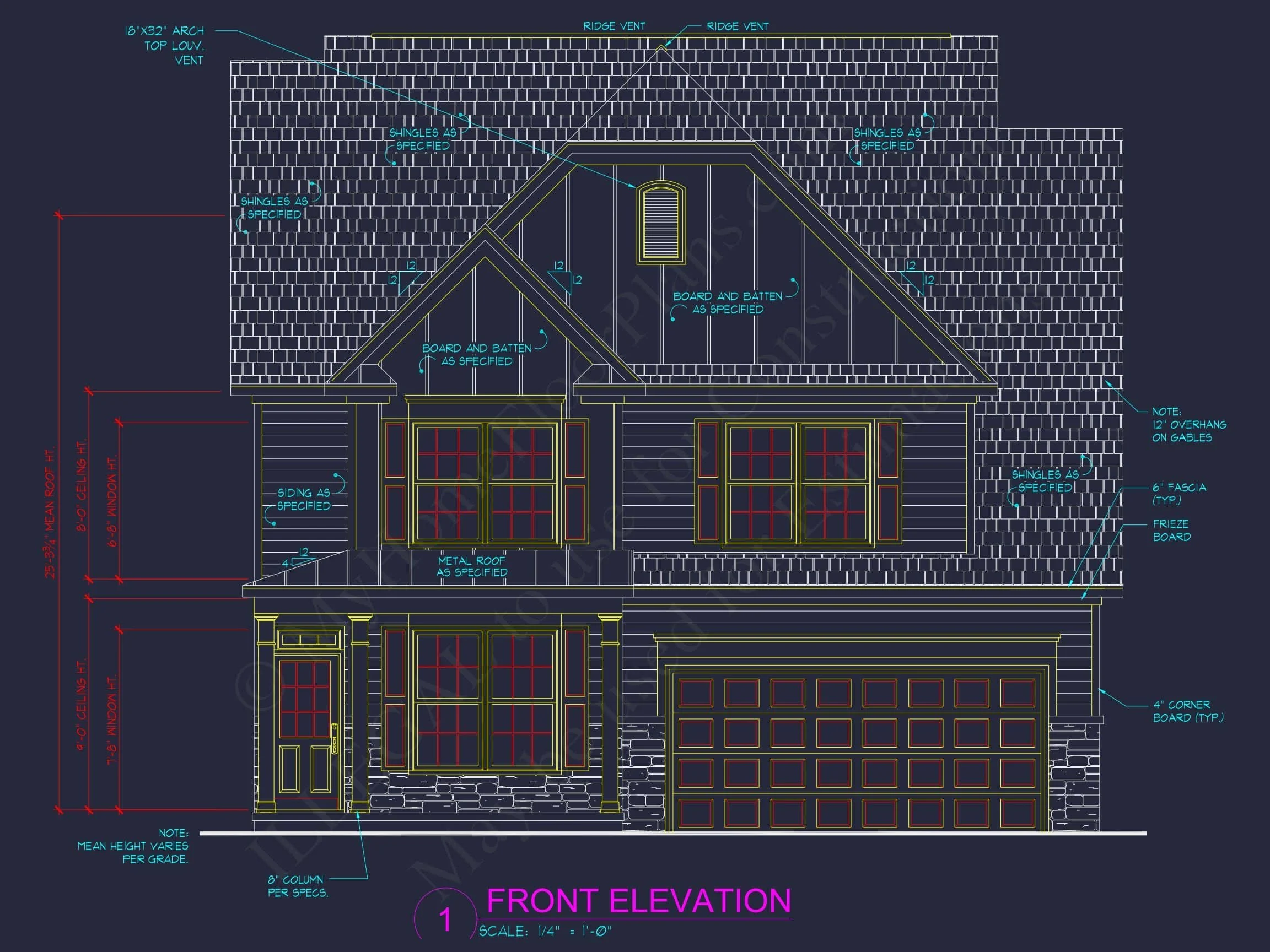 2-Story Traditional Home Plan with 4 Bedrooms and Open Floor Plan