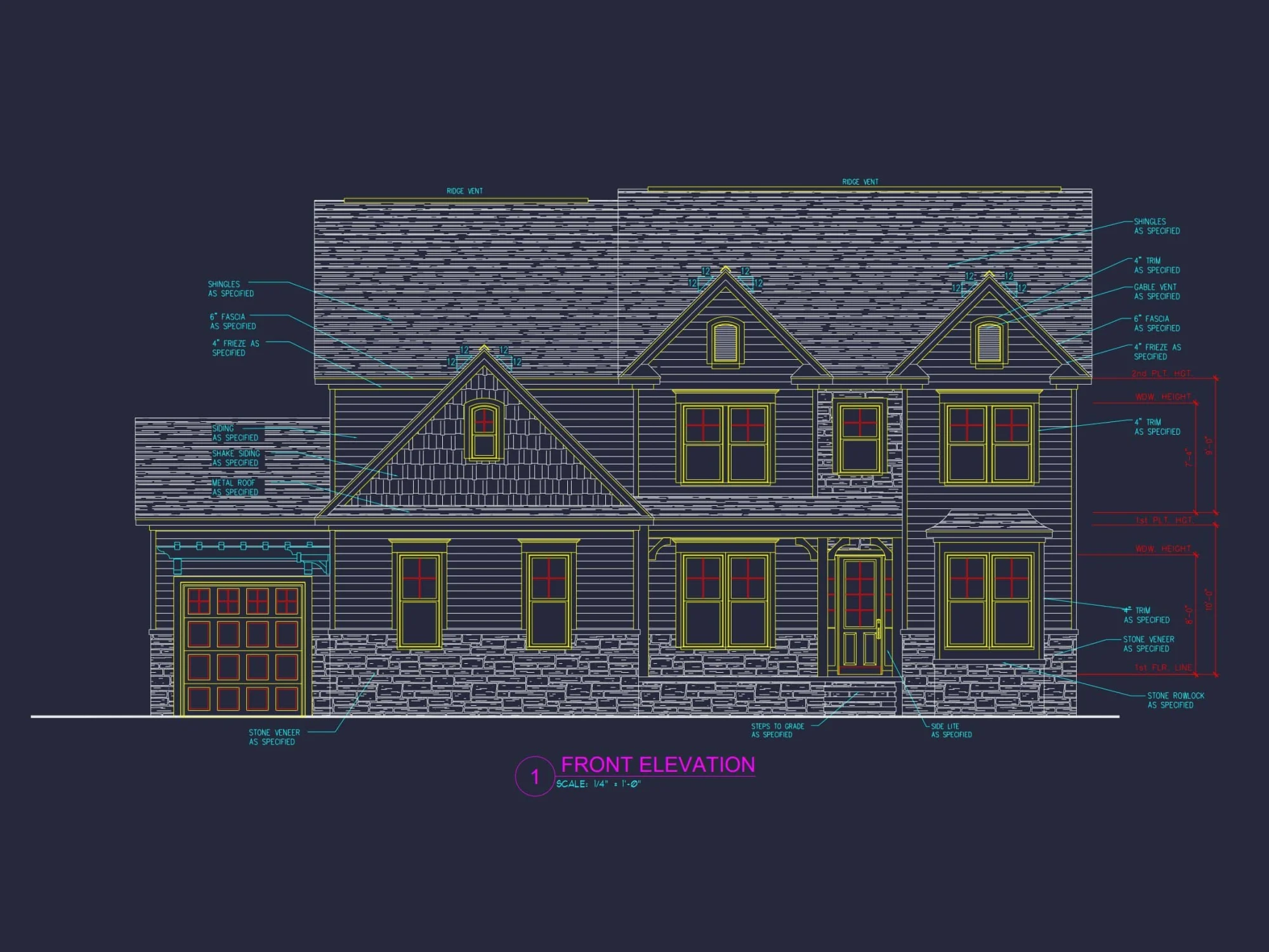 Modern Transitional House Plan with Optional 3rd Floor