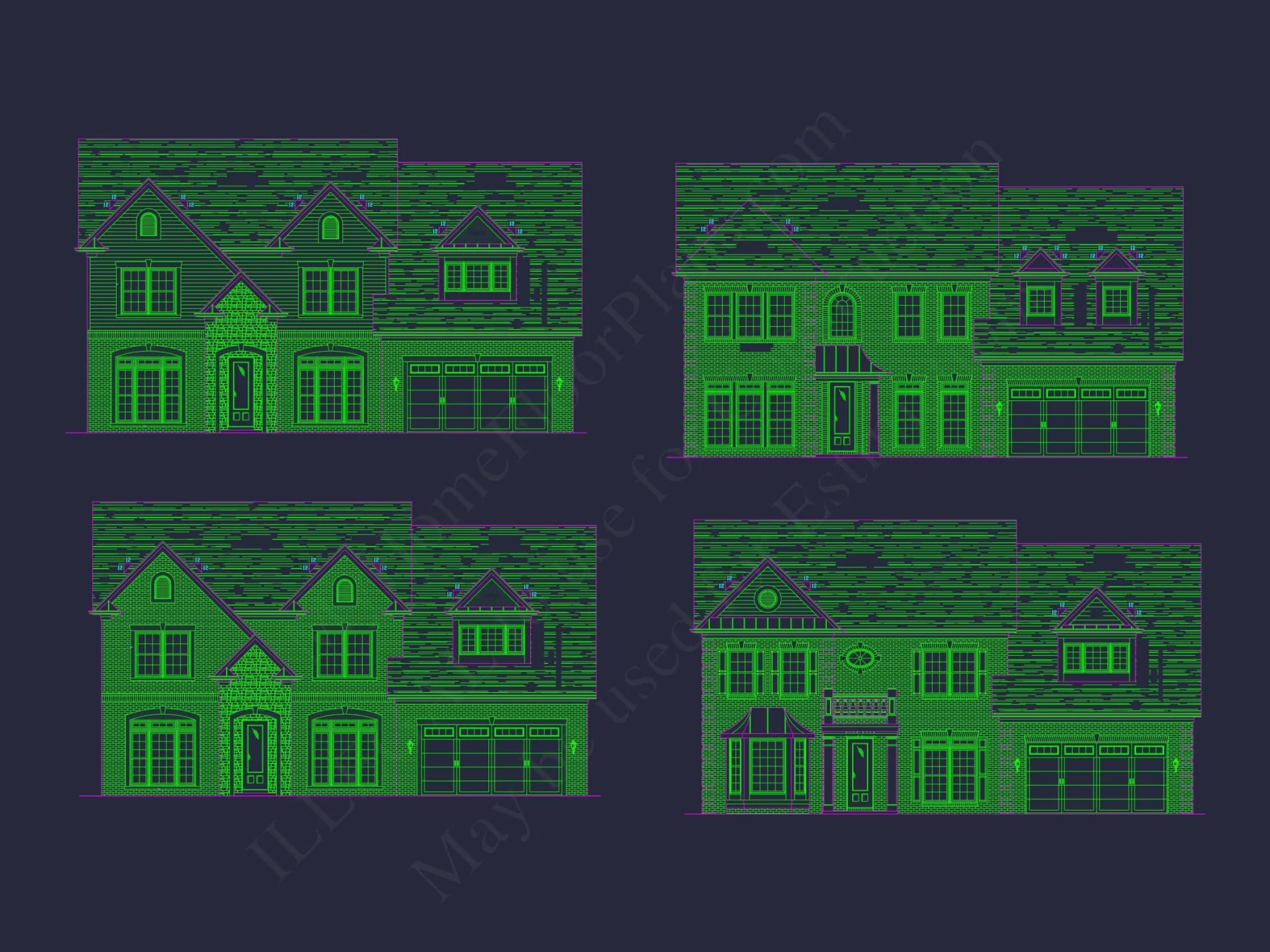 Elegant 2-Story Home Plan with Spacious Garage and Bonus Room