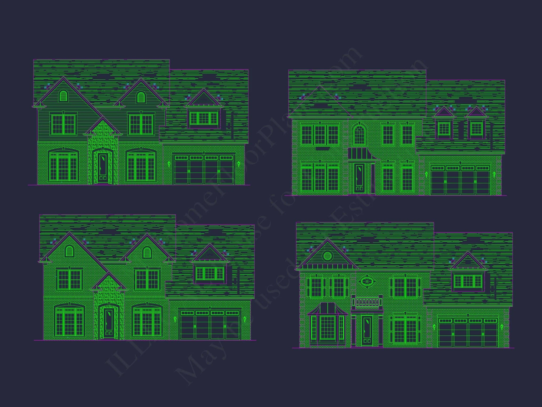 Elegant 2-Story Home Plan with Spacious Garage and Bonus Room