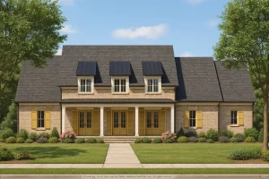 Traditional 2-Story House Plan with 4 Bedrooms and CAD Blueprint Design