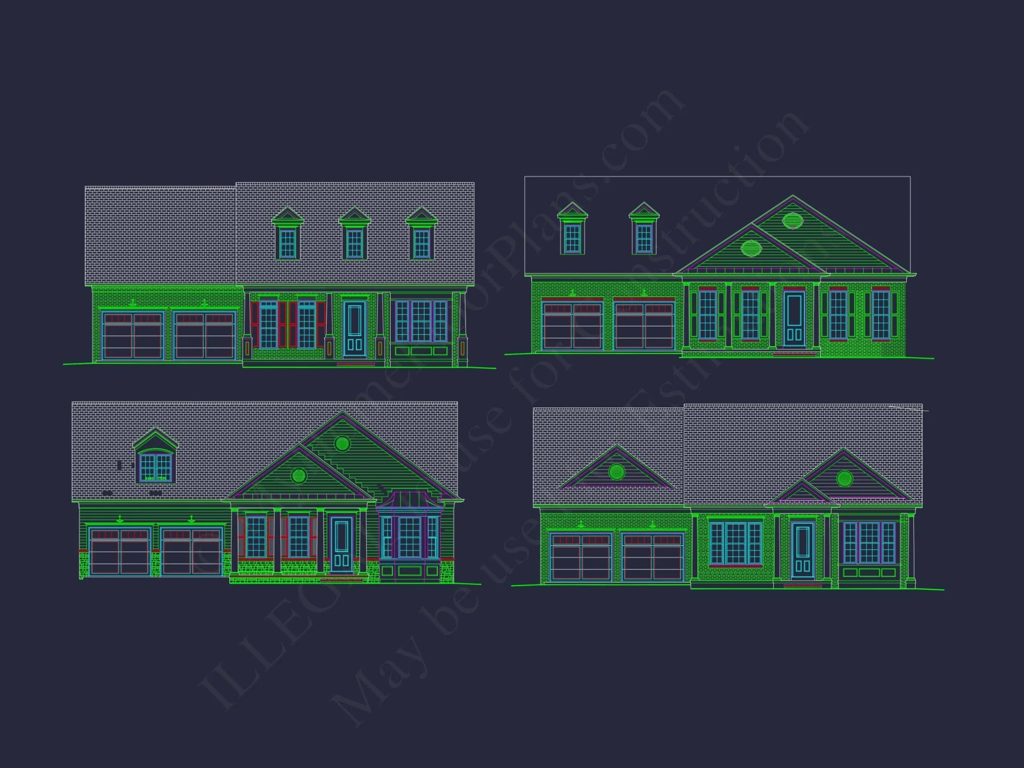 Traditional Home Plan with CAD Blueprint | Spacious 54' x 54' Design