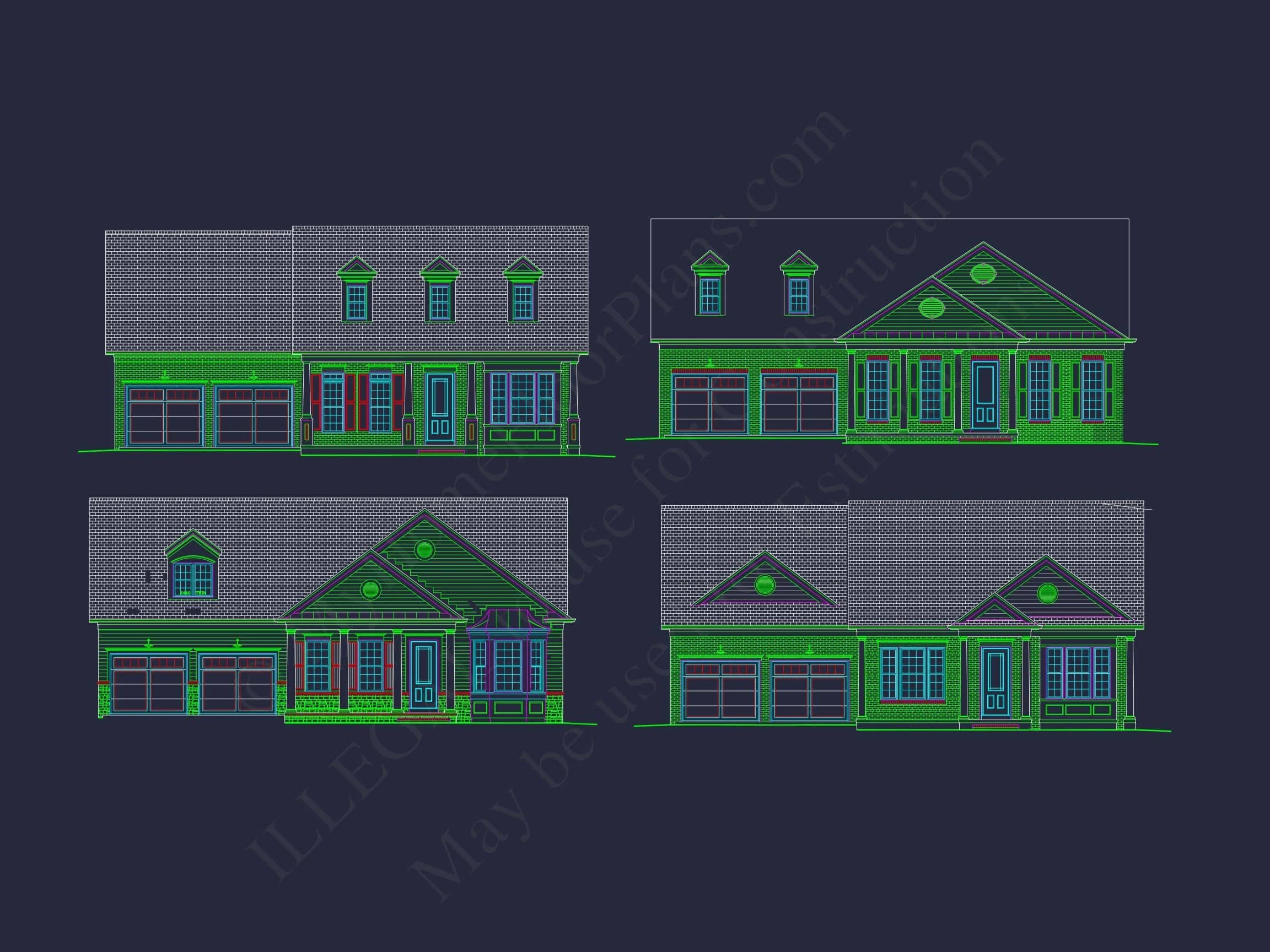 Traditional Home Plan with CAD Blueprint | Spacious 54' x 54' Design