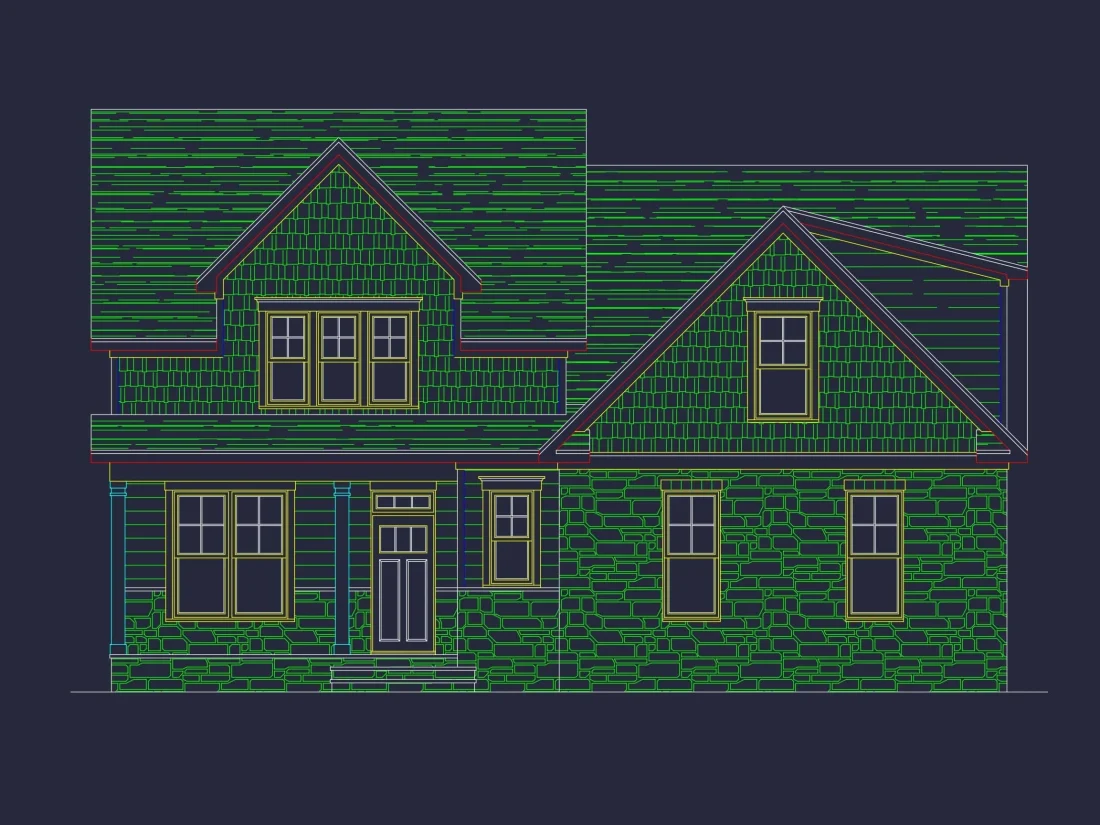 Beautiful 2-Story House Plan with Craftsman Details and CAD Designs