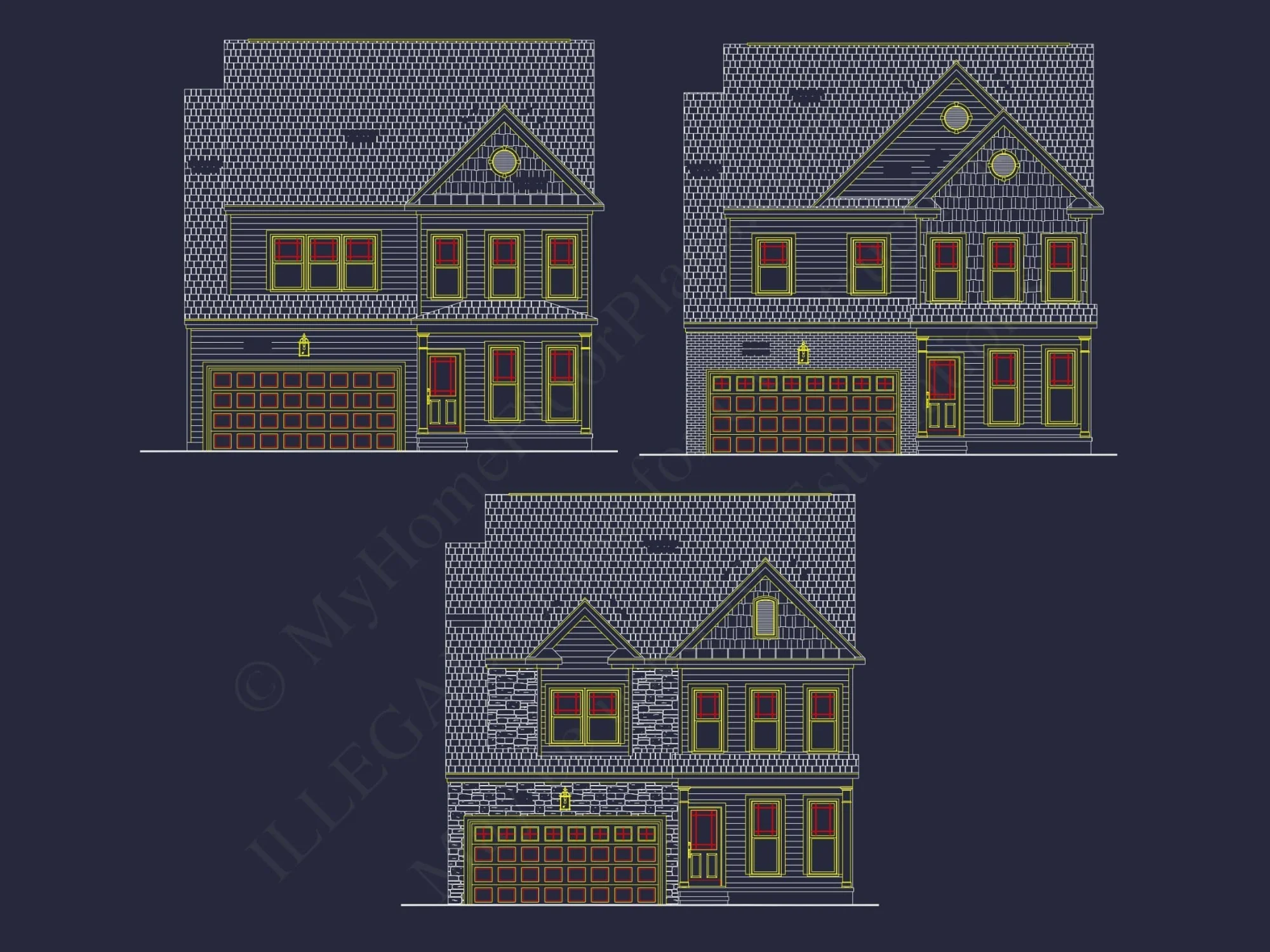 Modern Craftsman 2-Story House Plan with CAD Blueprints