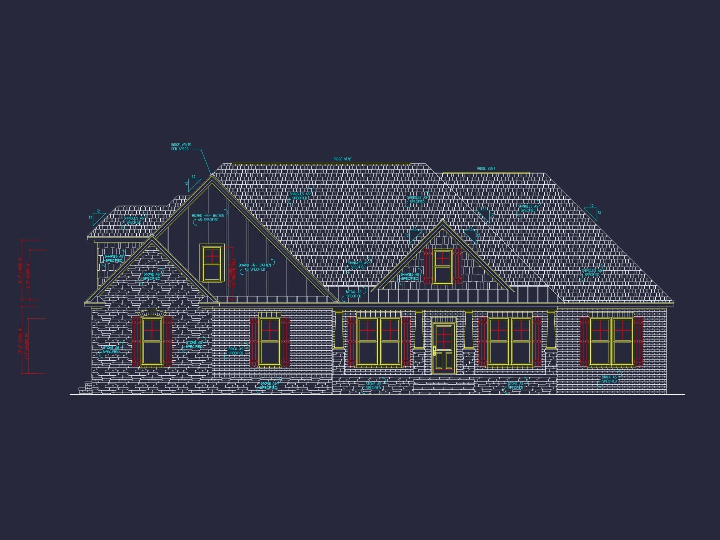 10-1086 HOUSE PLAN - Modern Farmhouse Ranch House Plan - 3 Bed, 1.5 Story with Bonus Room 2 Elegant 1.5-Story Home Plan with CAD Designs & Bonus Features