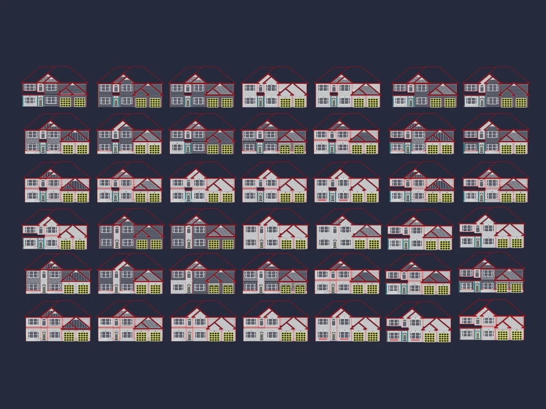 Modern Suburban Home Plan with CAD Designs & Floor Blueprint