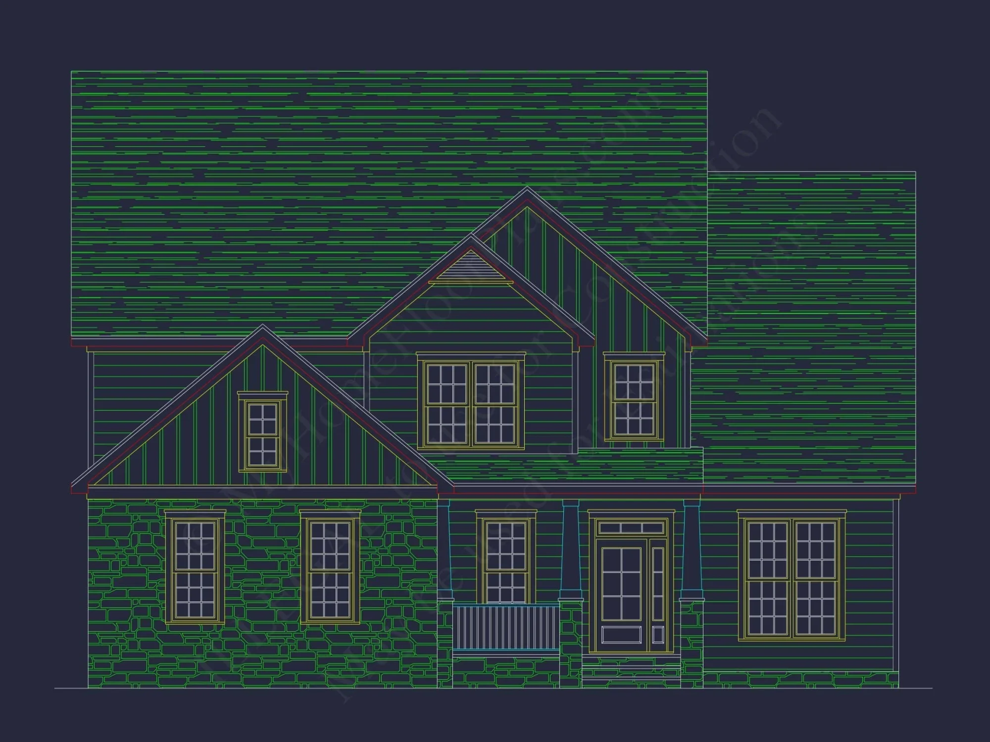 Craftsman Home Plan with Spacious Layout and Unique CAD Designs