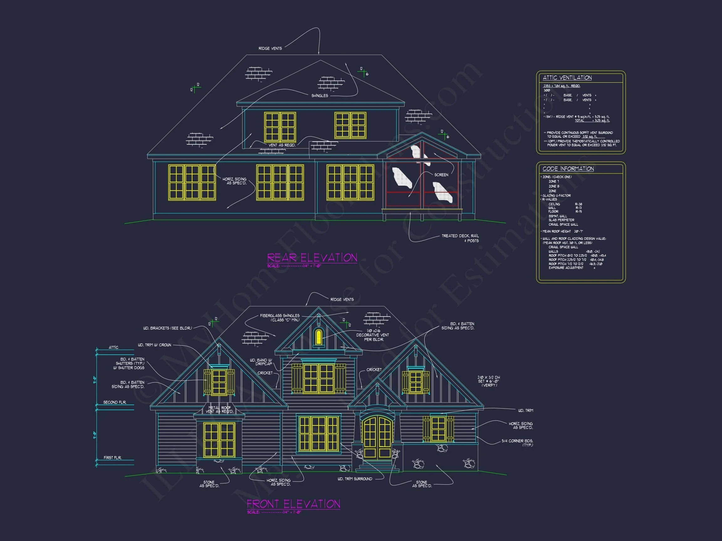 17-1381 HOUSE PLAN - Traditional Home Plan - 4-Bed, 3-Bath, 2,450 SF 3 Craftsman Home Plan with Basement, Open Floors, and CAD Designs