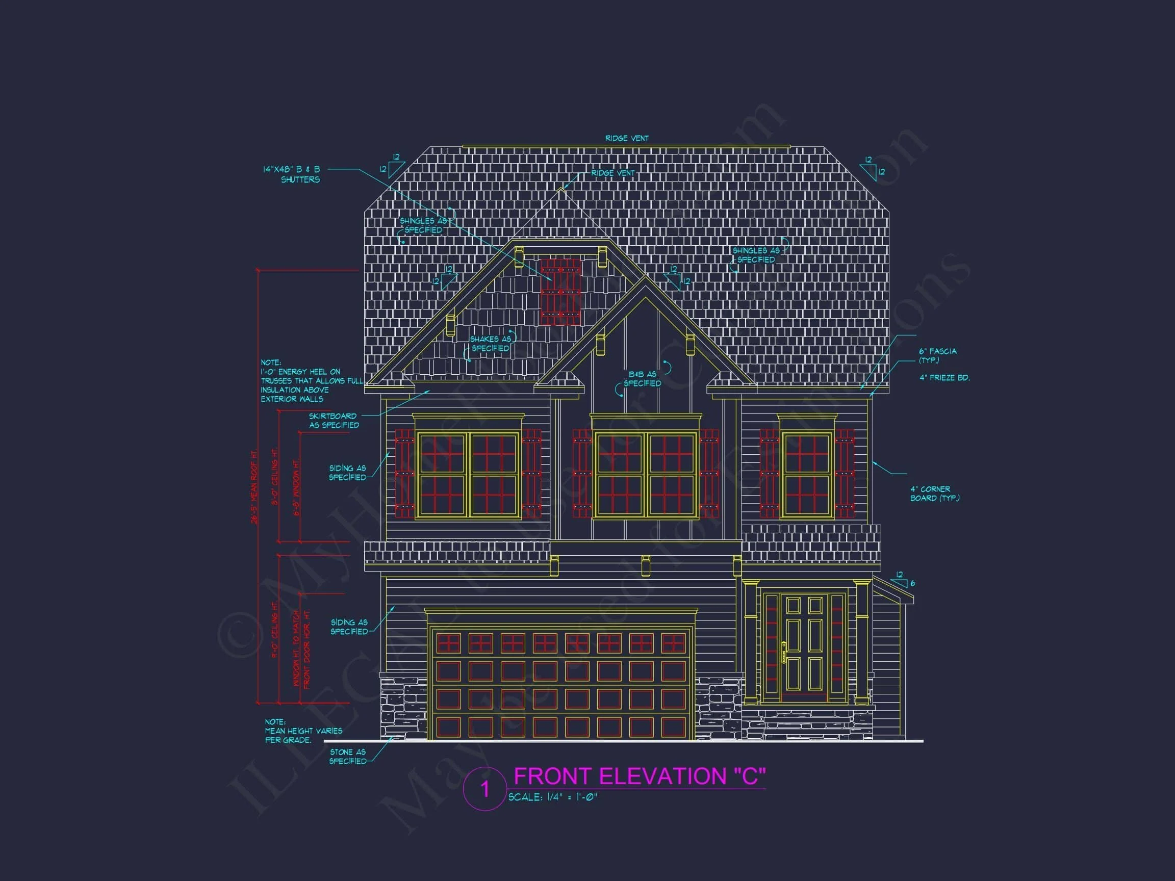 Traditional Craftsman Home Plan with Detailed CAD Blueprints