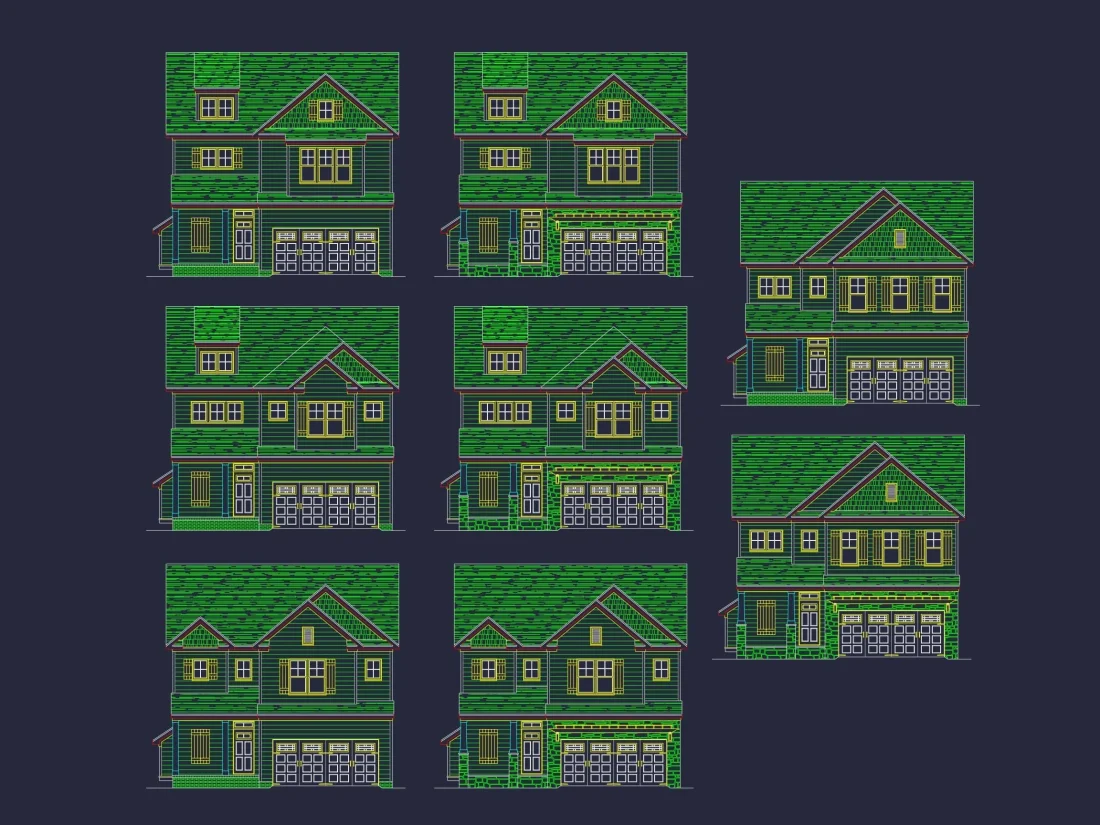 Elegant 2-Story House Plan with Traditional Design and CAD Blueprints