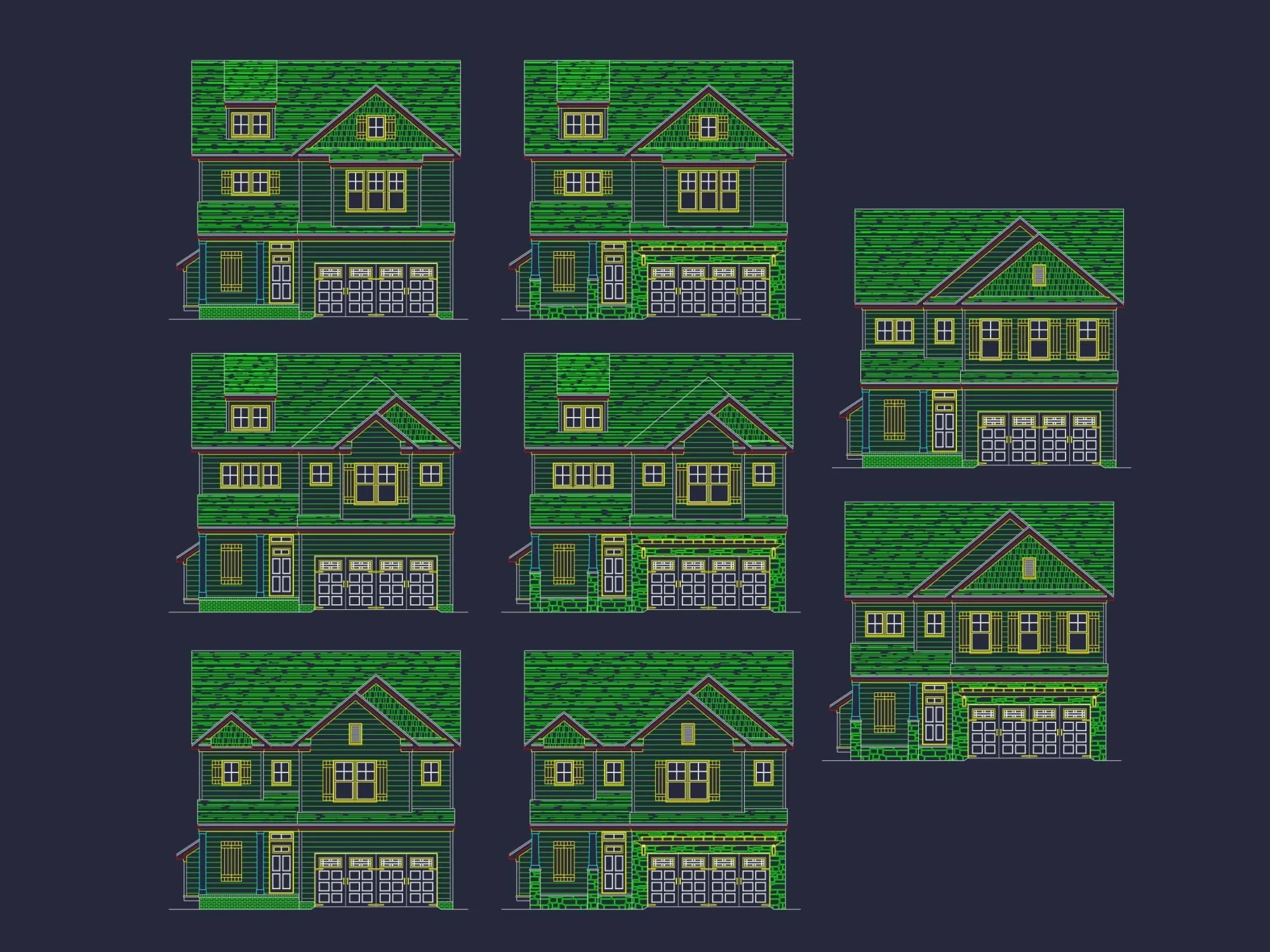 Elegant 2-Story House Plan with Traditional Design and CAD Blueprints