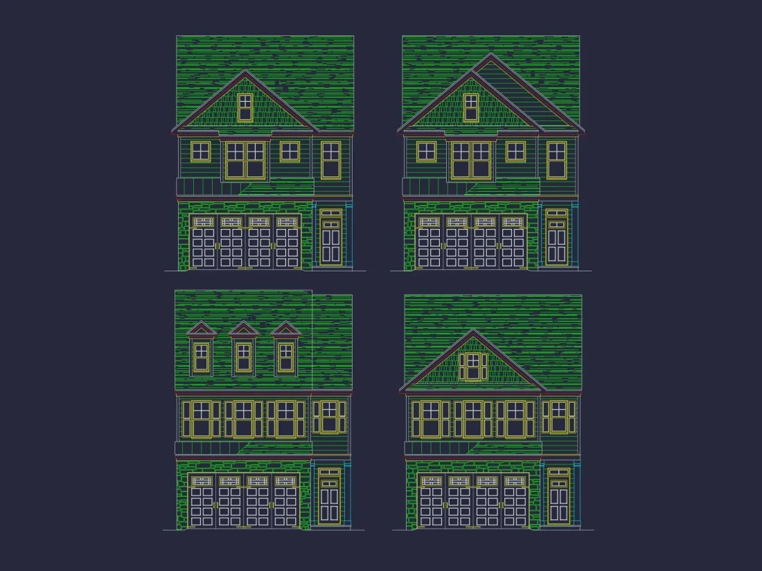 Modern Craftsman Home Plan with 2 Floors and Open Floor Plan