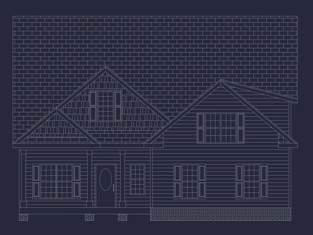 Craftsman Home Plan with 1.5 Stories, CAD Blueprints & Modern Design