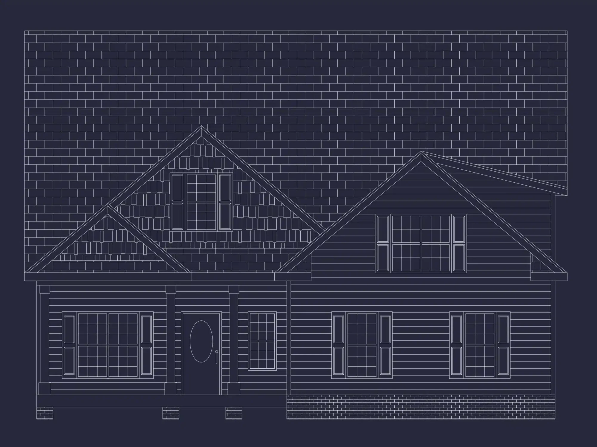 Craftsman Home Plan with 1.5 Stories, CAD Blueprints & Modern Design