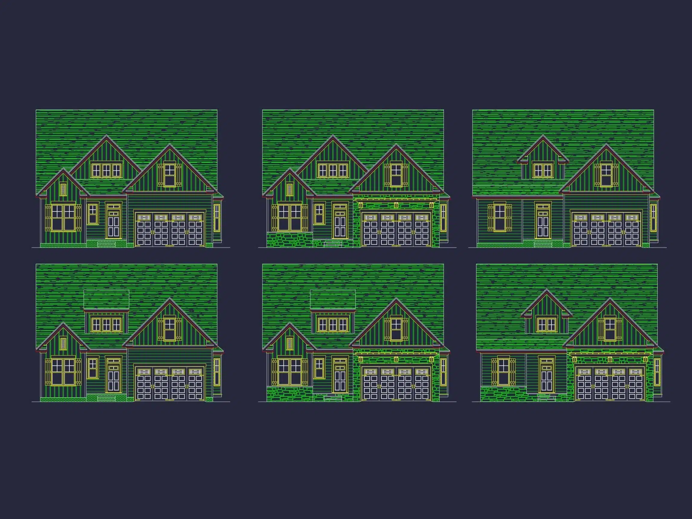 Craftsman Home Plan with 2 Floors, 3 Bedrooms & CAD Designs