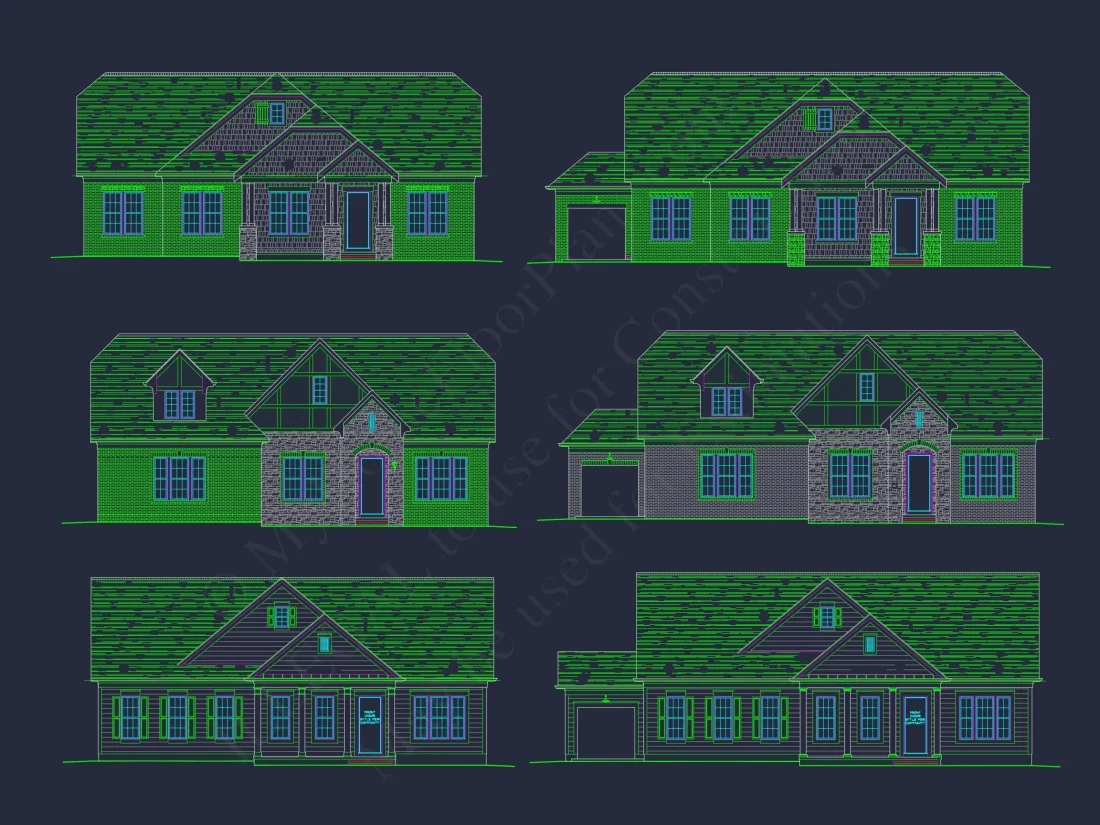 Dream Colonial House Floor Plan with 2 Stories & CAD Designs
