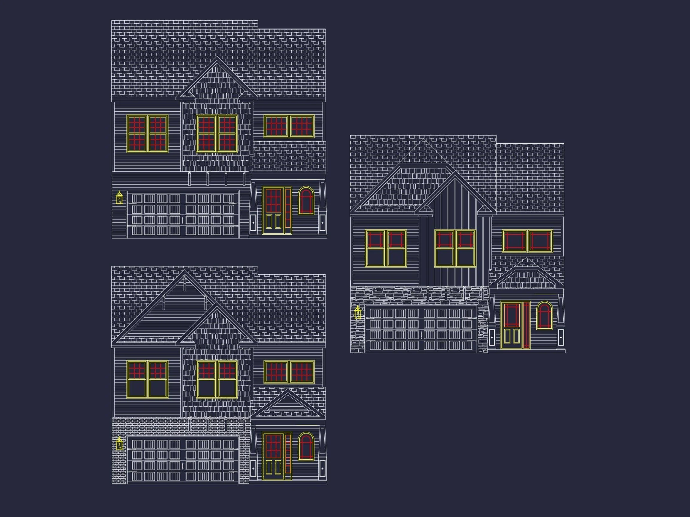 Modern Suburban Home Plan with CAD Blueprints & Floor Designs