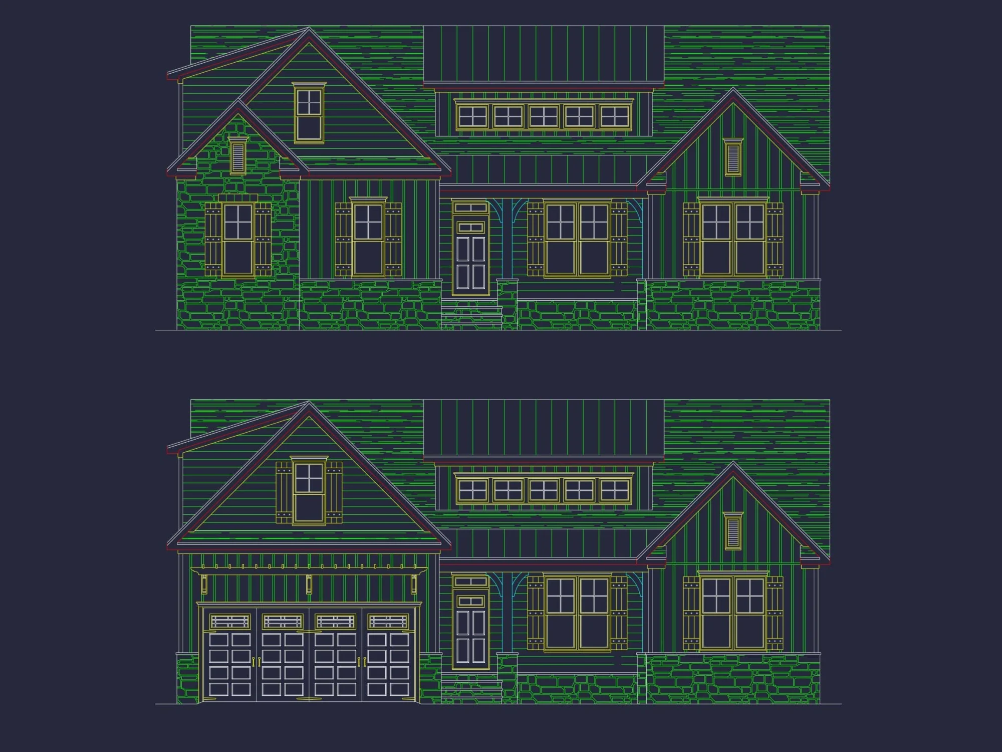 Versatile 1-Story House Plan with Modern Craftsman Style and CAD Blueprints
