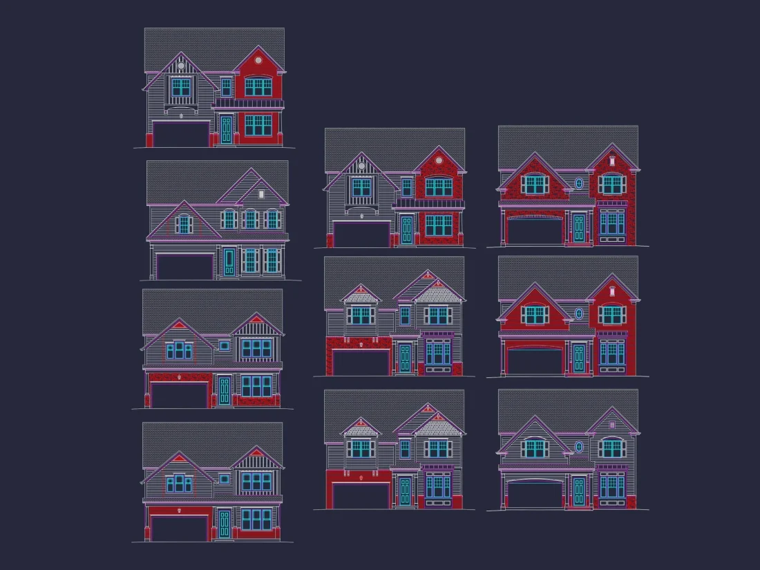 Spacious 3-Story House Plan with Traditional Style and CAD Blueprints