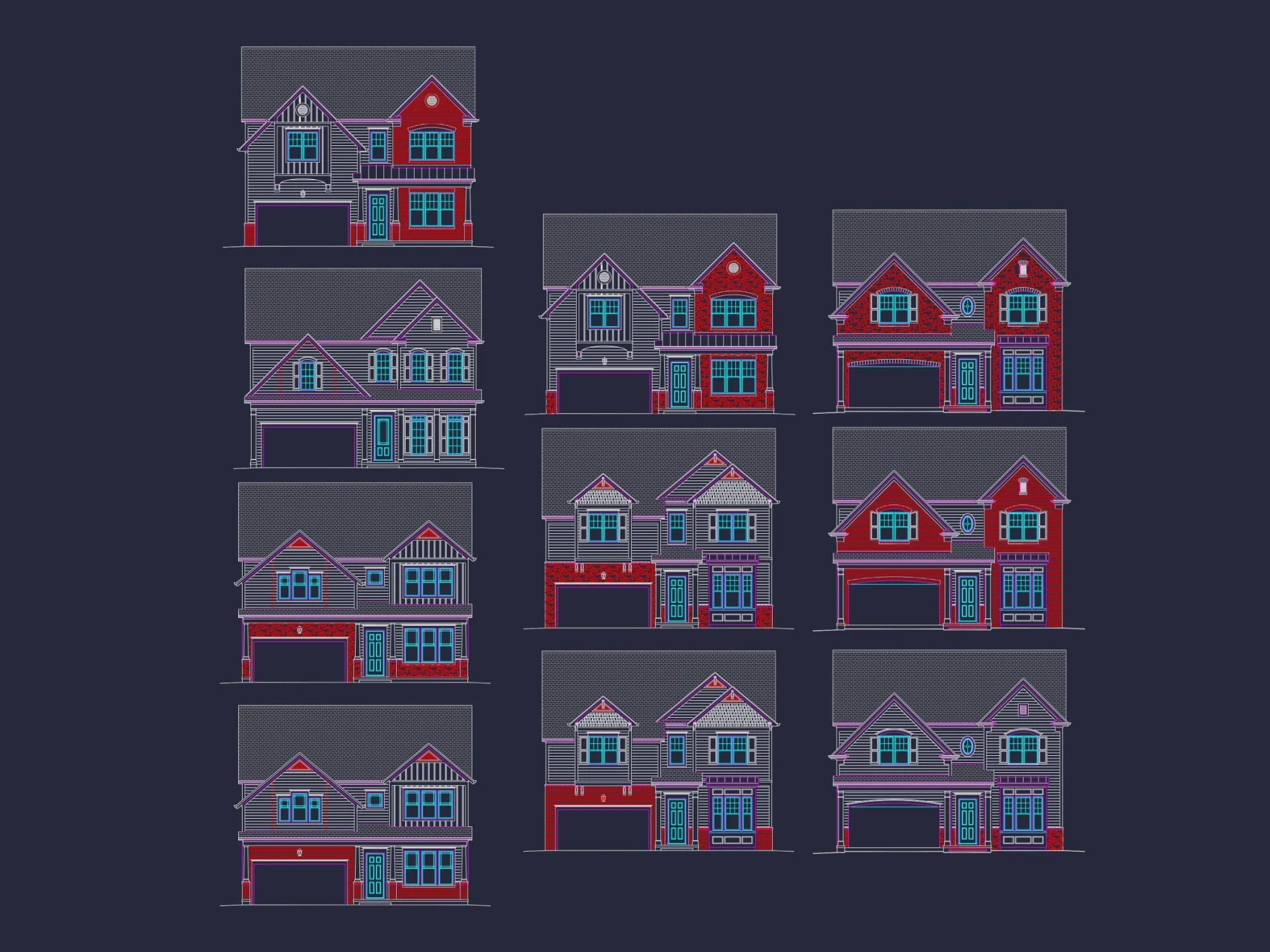 Spacious 3-Story House Plan with Traditional Style and CAD Blueprints