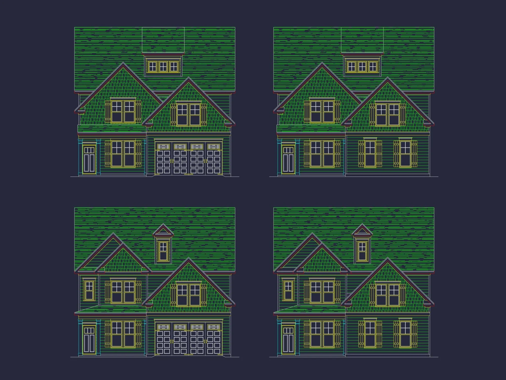 Modern Craftsman Home Plan with 2 Floors and CAD Designs