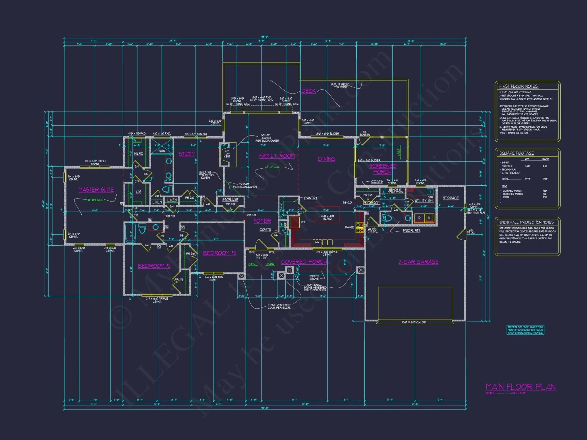 Custom Ranch-Style House Plan with Open Layout and Vaulted Ceilings