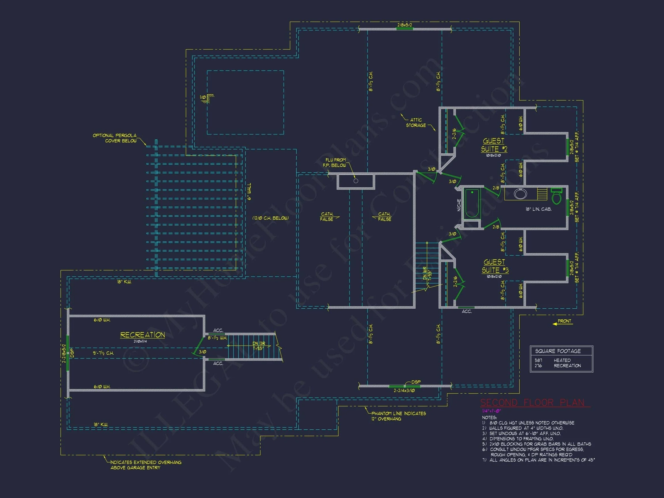 9-1755 HOUSE PLAN -Southern Farmhouse Home Plan - 3-Bed, 2.5-Bath, 3,200 SF 18 9-1755 HOME PLAN