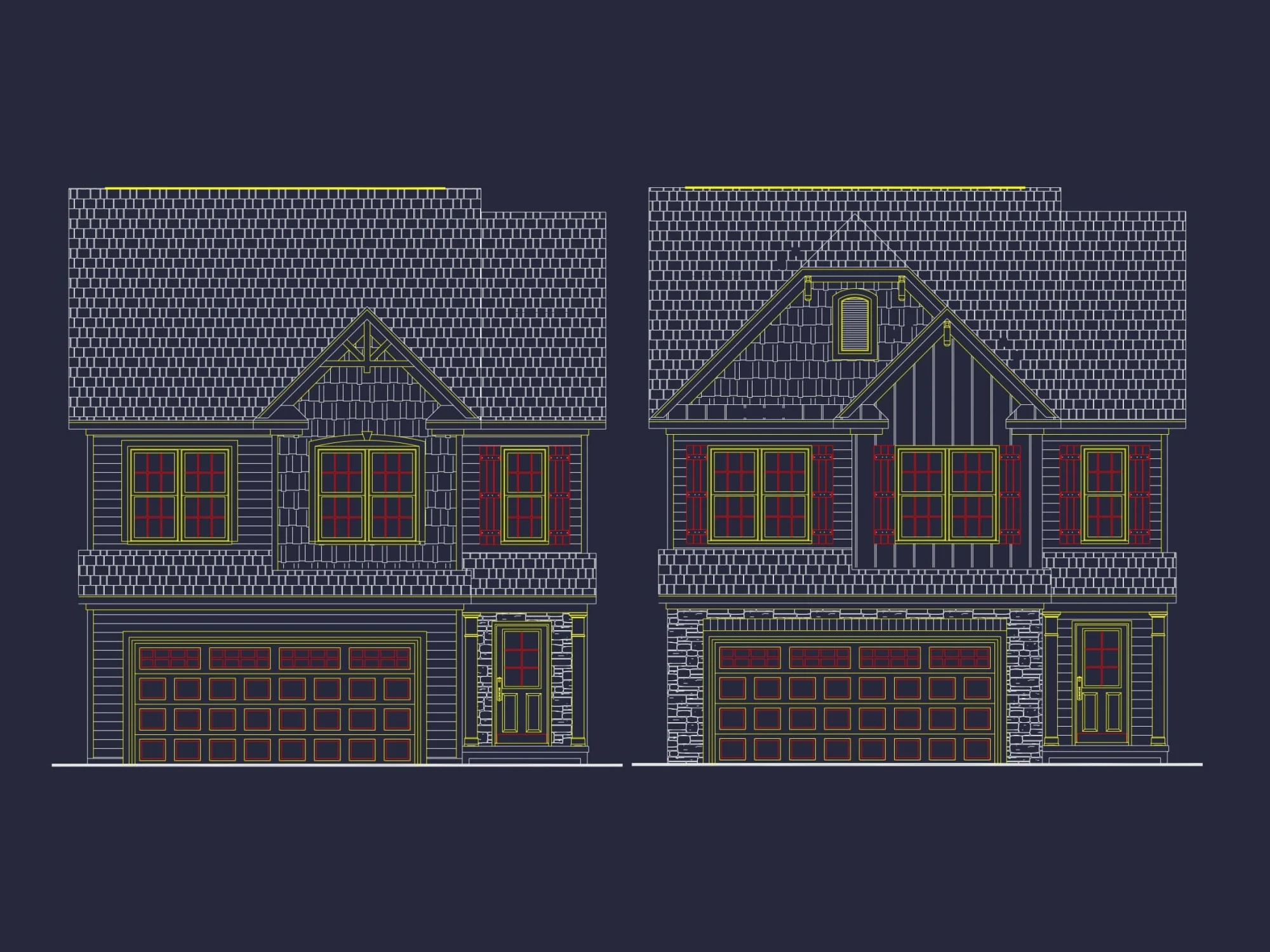 Modern Home Floor Plan: CAD Architecture and Elegant Blueprint