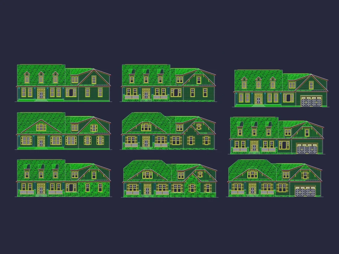 Customizable 2-Story House Plan with Colonial Farmhouse Design
