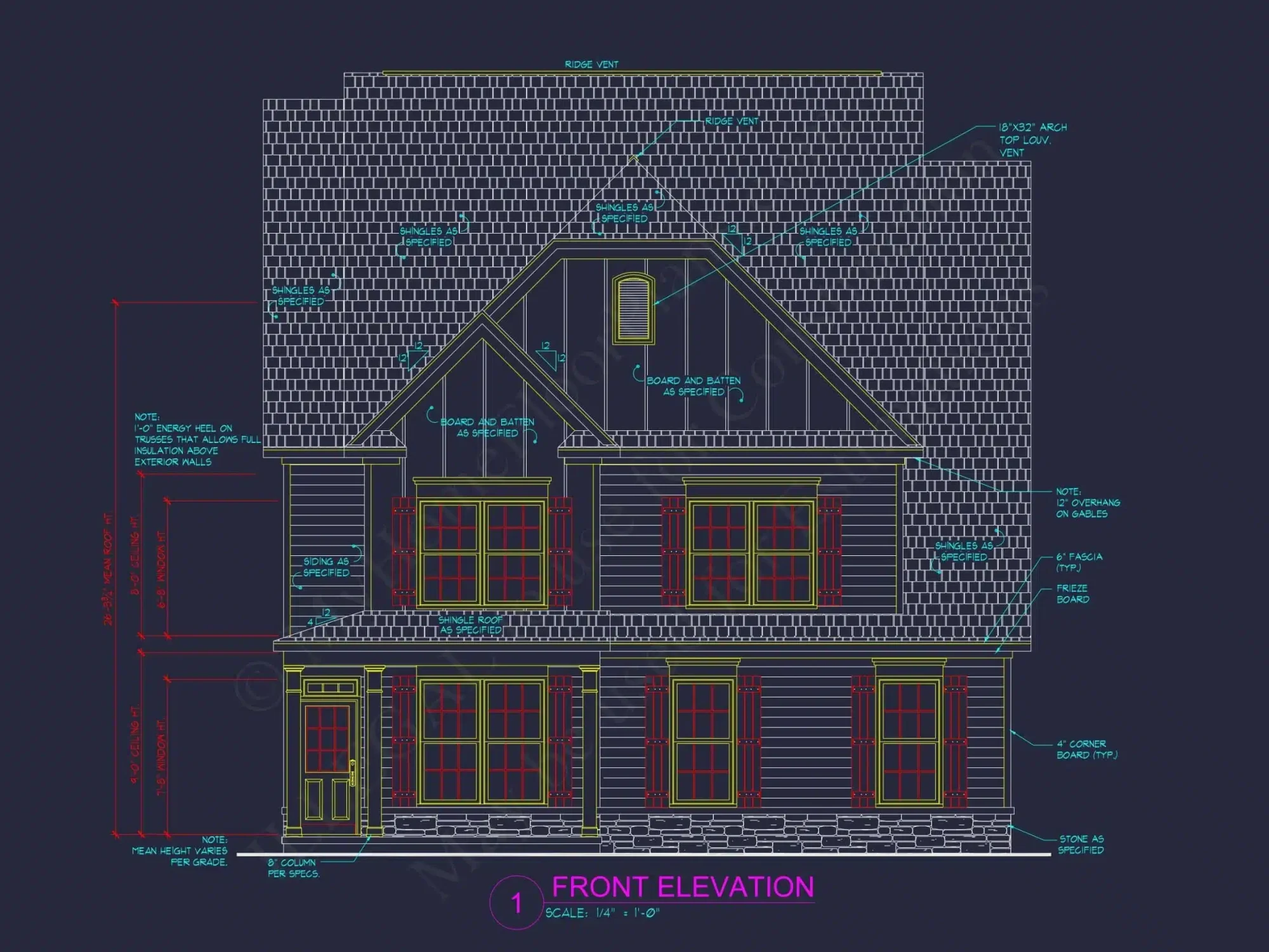 Modern Craftsman Home Plan – 2 Story Custom CAD Designs