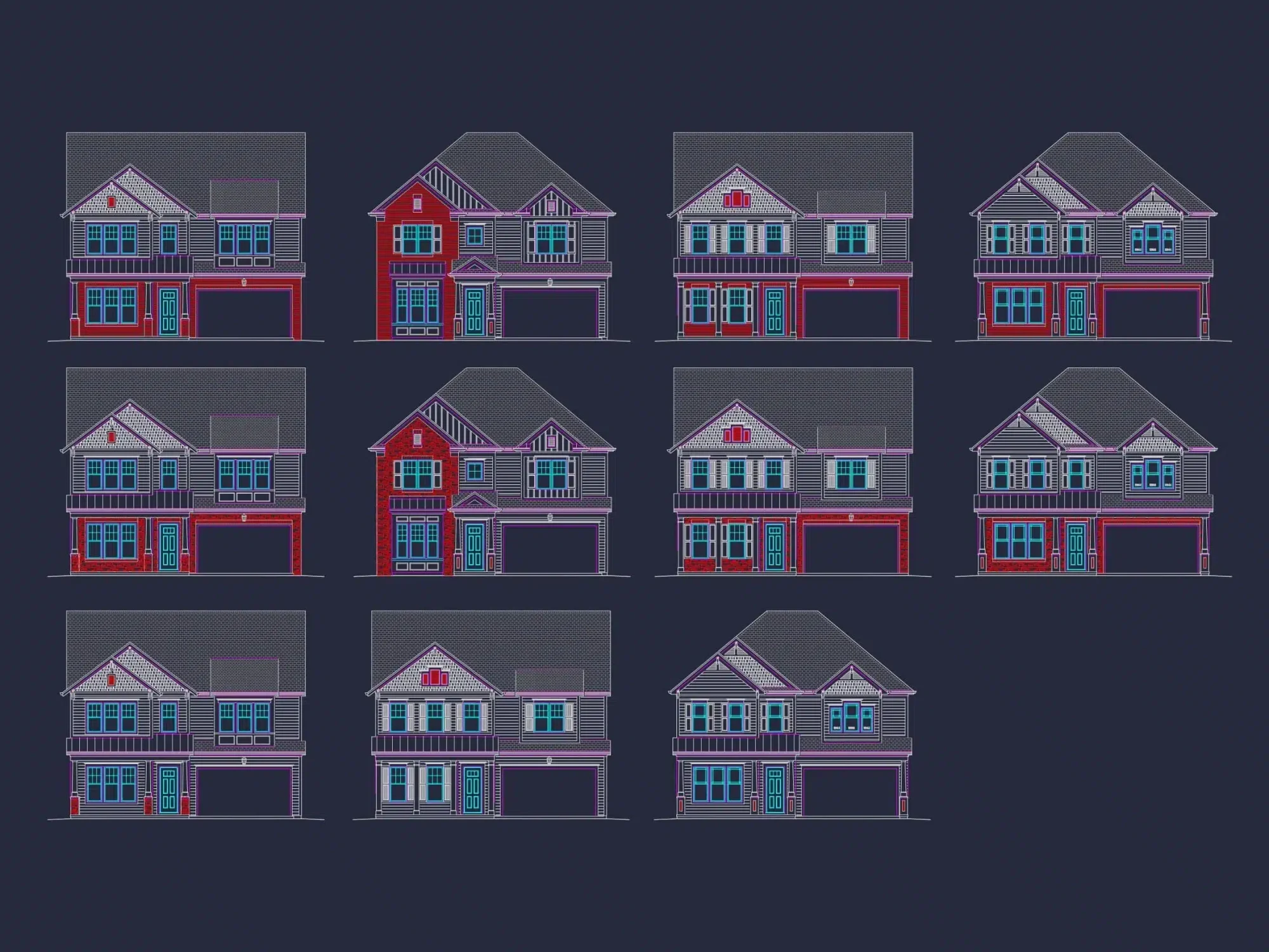 Beautiful 2-Story House Plan with 4 Bedrooms and CAD Blueprints