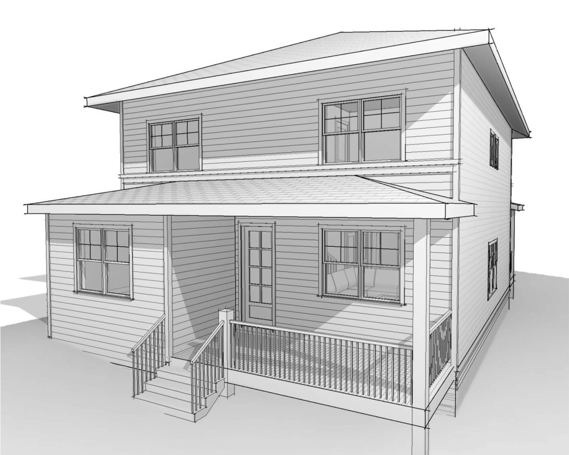Modern Craftsman Home Plan with 2 Floors and 5 Bedrooms