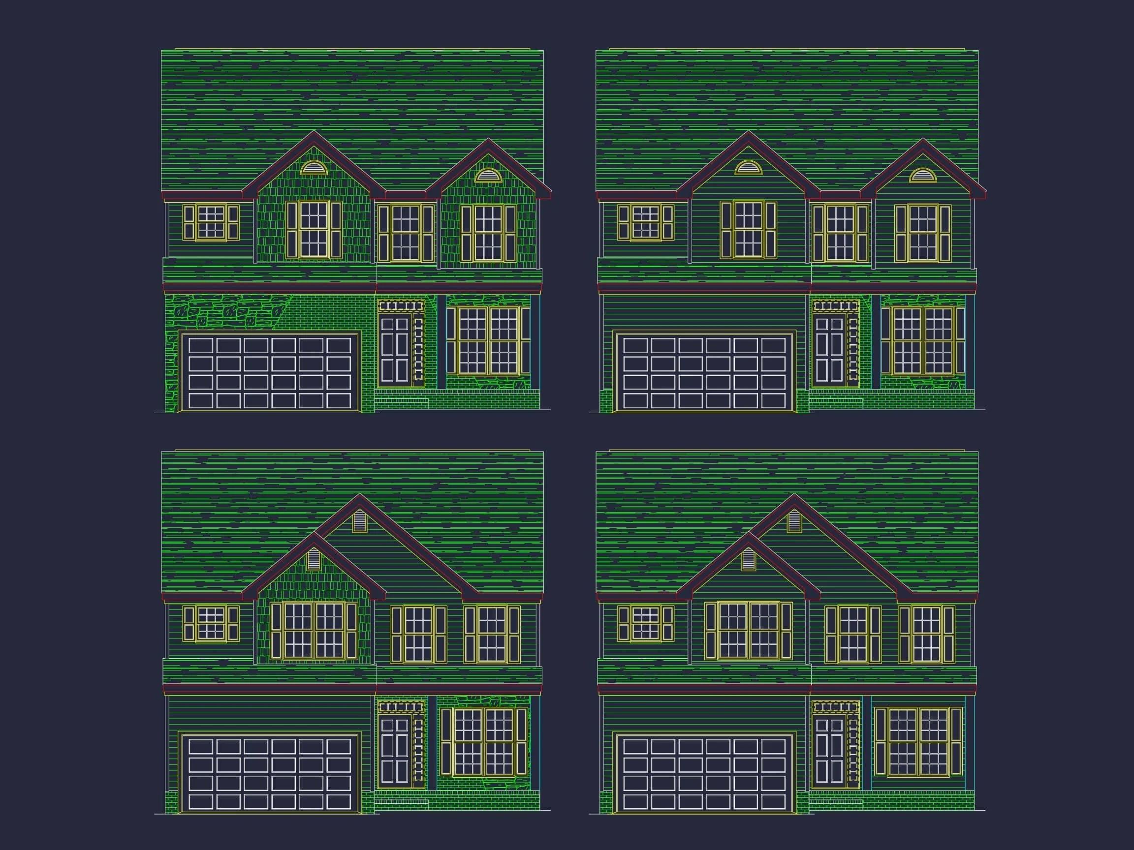 Modern 2-Story House Plan with Functional Layout & CAD Blueprint