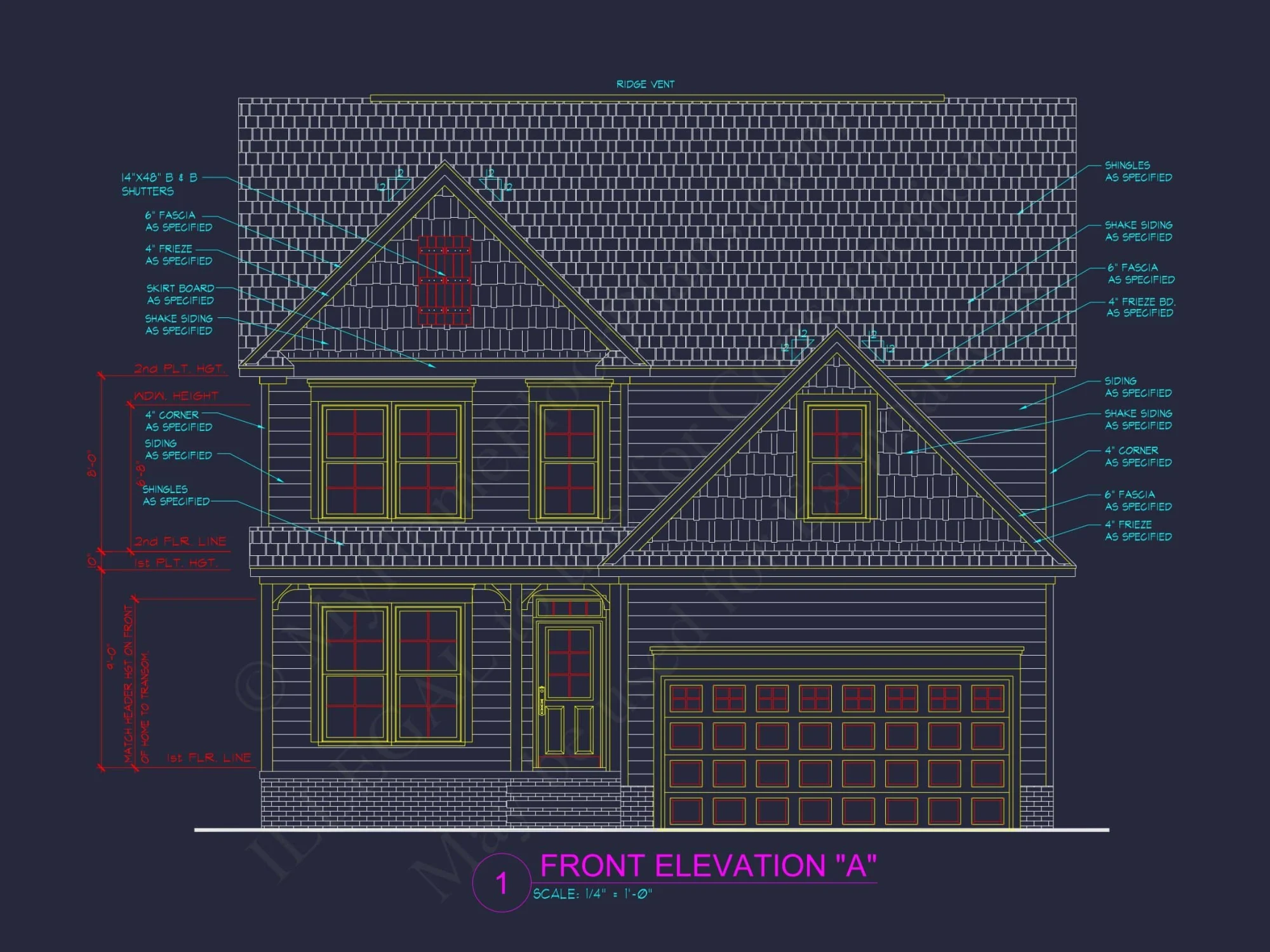 Classic Suburban Home Plan with 3 Stories and CAD Designs