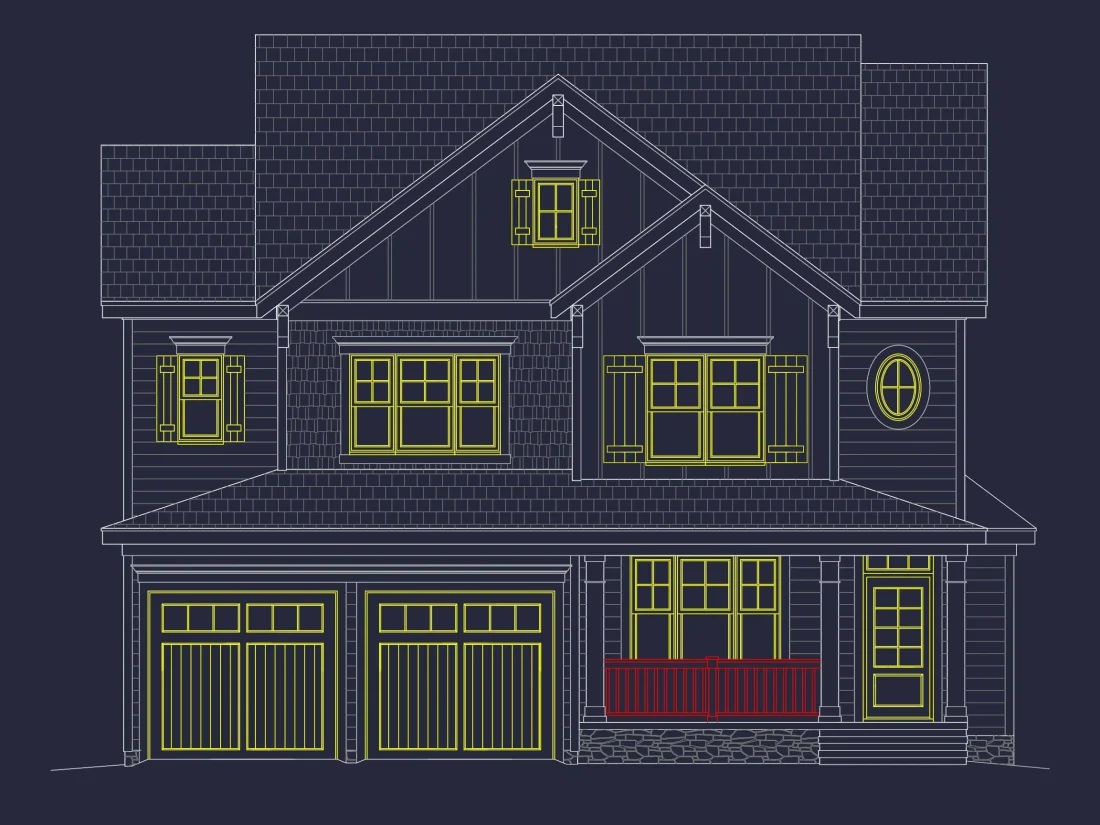 Beautiful 2-Story Home Plan with Craftsman Style & Functional Blueprints