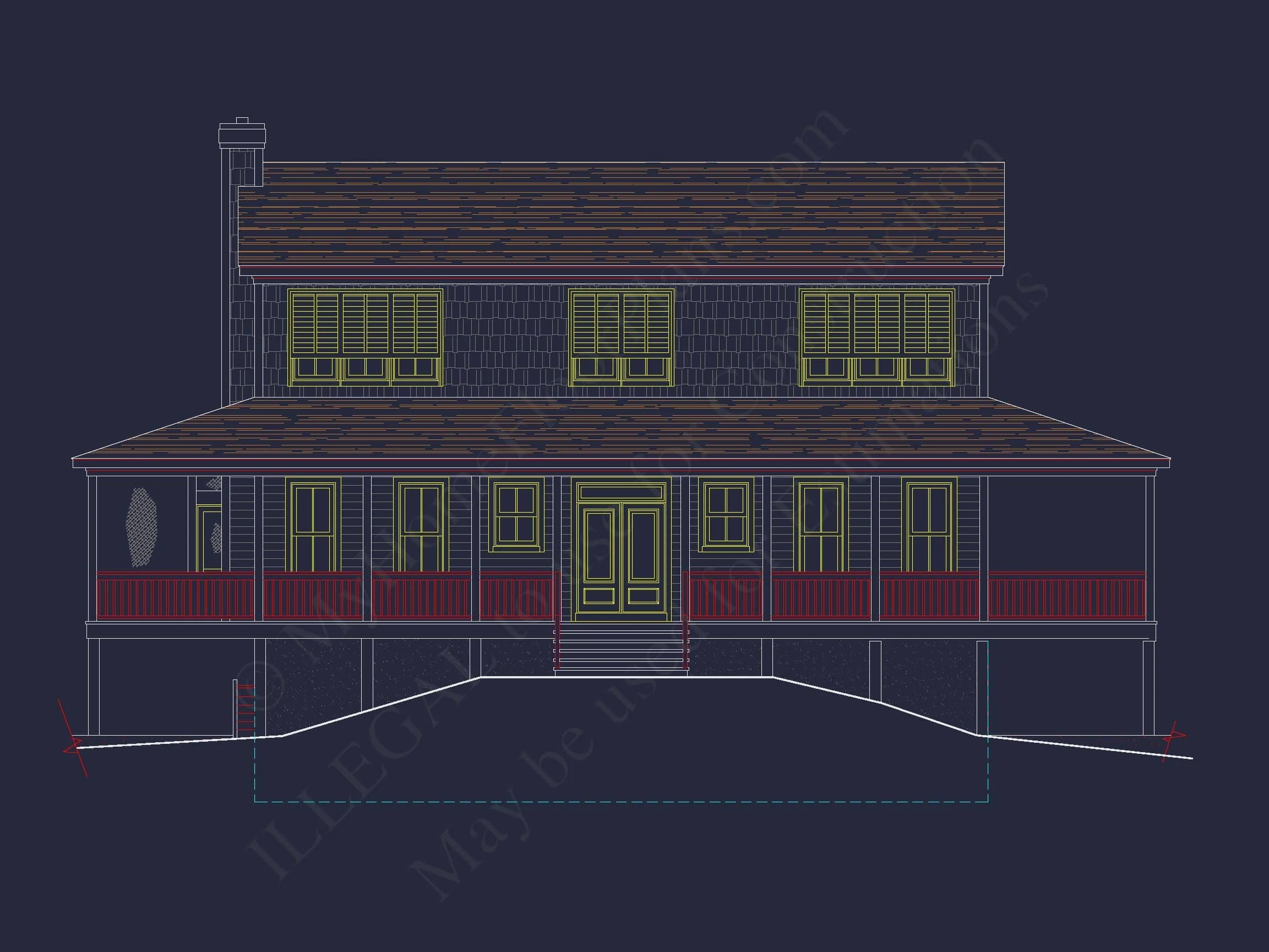 13-1822 HOUSE PLAN - Beach House Design | Coastal Floor Plan with Wraparound Porch 2 Beach Home Design with Wraparound Porch and Coastal Elegance