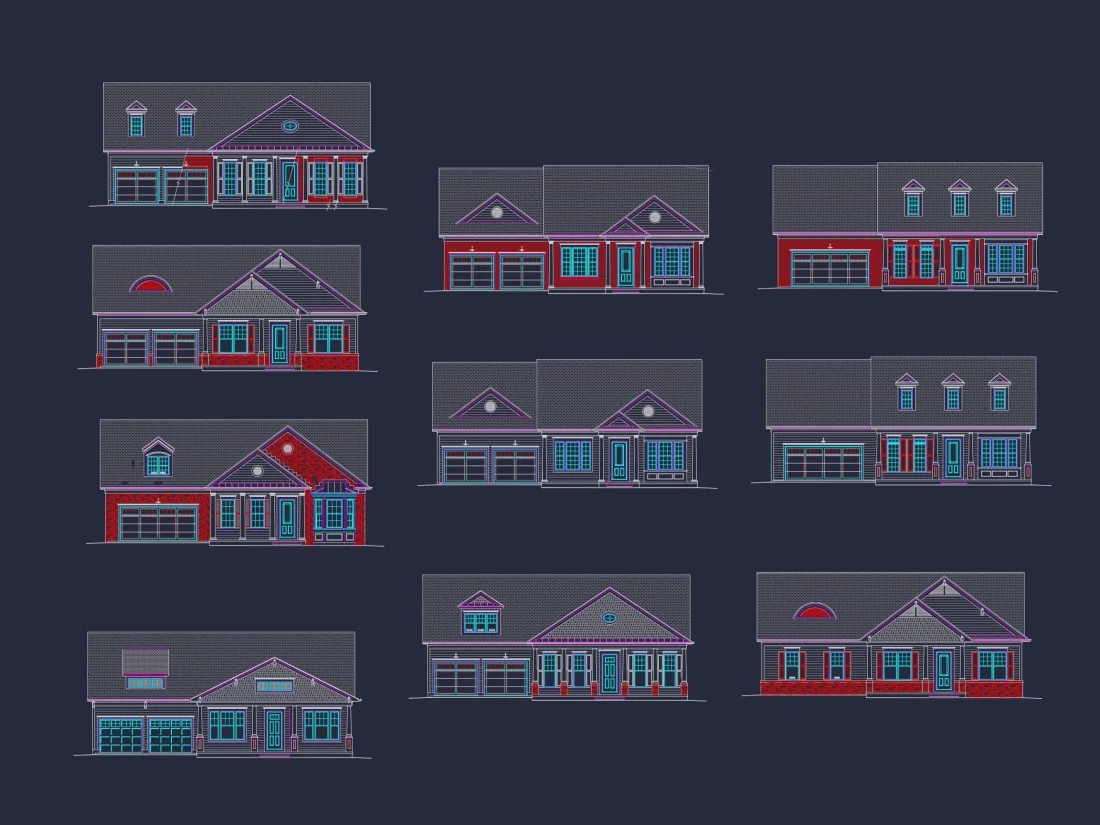 Classic Suburban Home Plan with 2,820 Heated Sq. Ft. & CAD Floor Blueprint