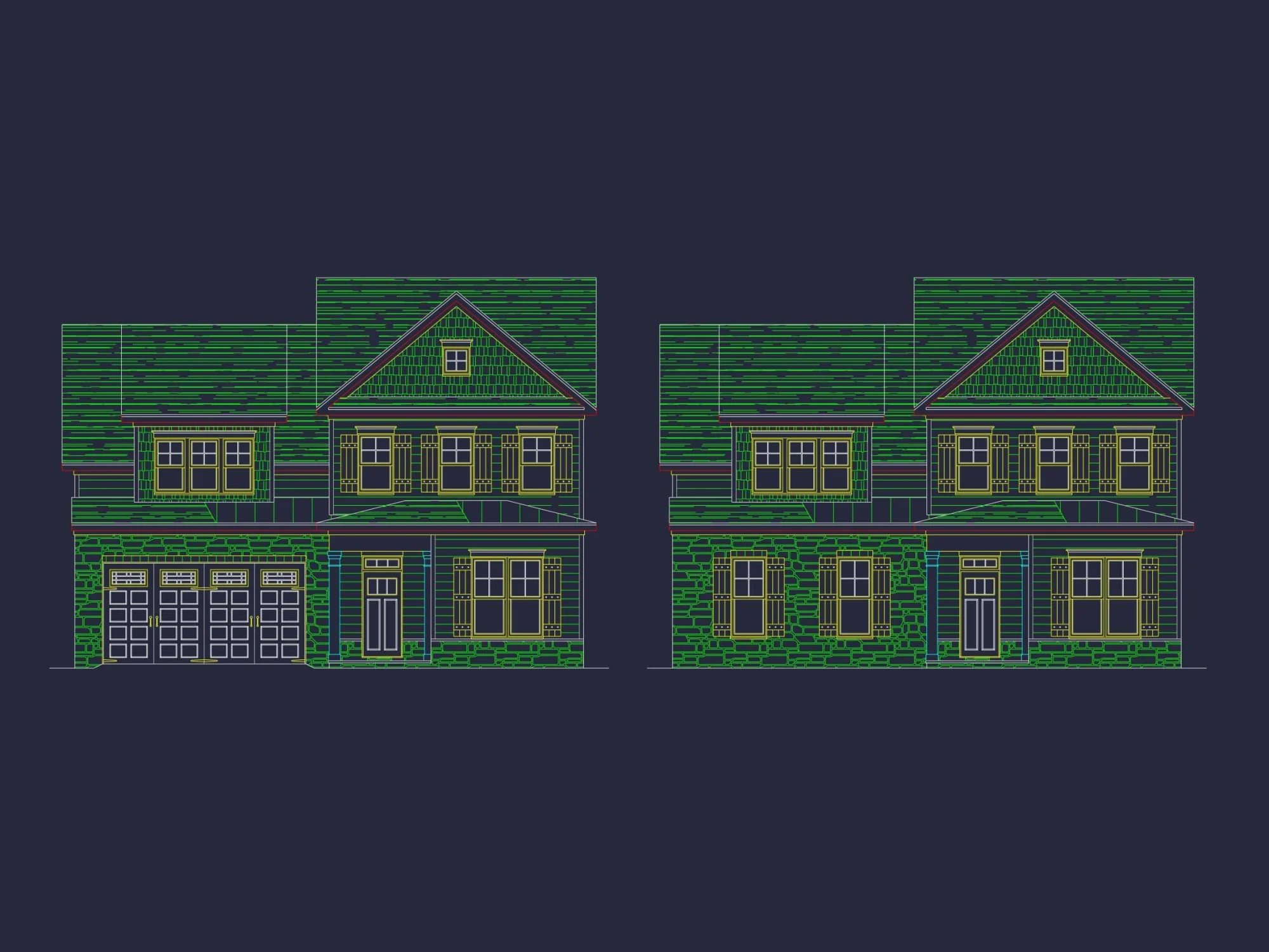 Unique Modern Suburban Home Plan with CAD Floor & Blueprint Designs