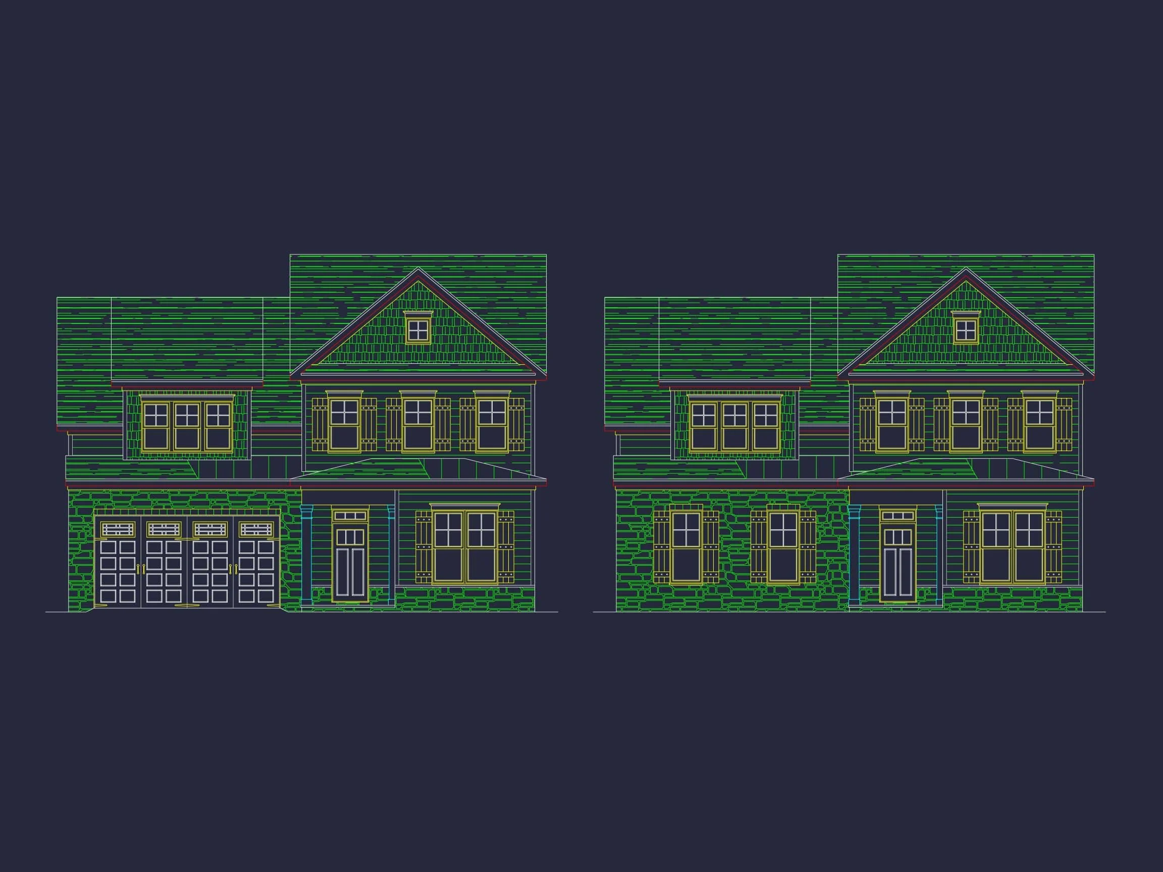 18-1975 HOUSE PLAN - Traditional Colonial Home Plan - 4-Bed, 3-Bath, 2,450 SF 2 Unique Modern Suburban Home Plan with CAD Floor & Blueprint Designs