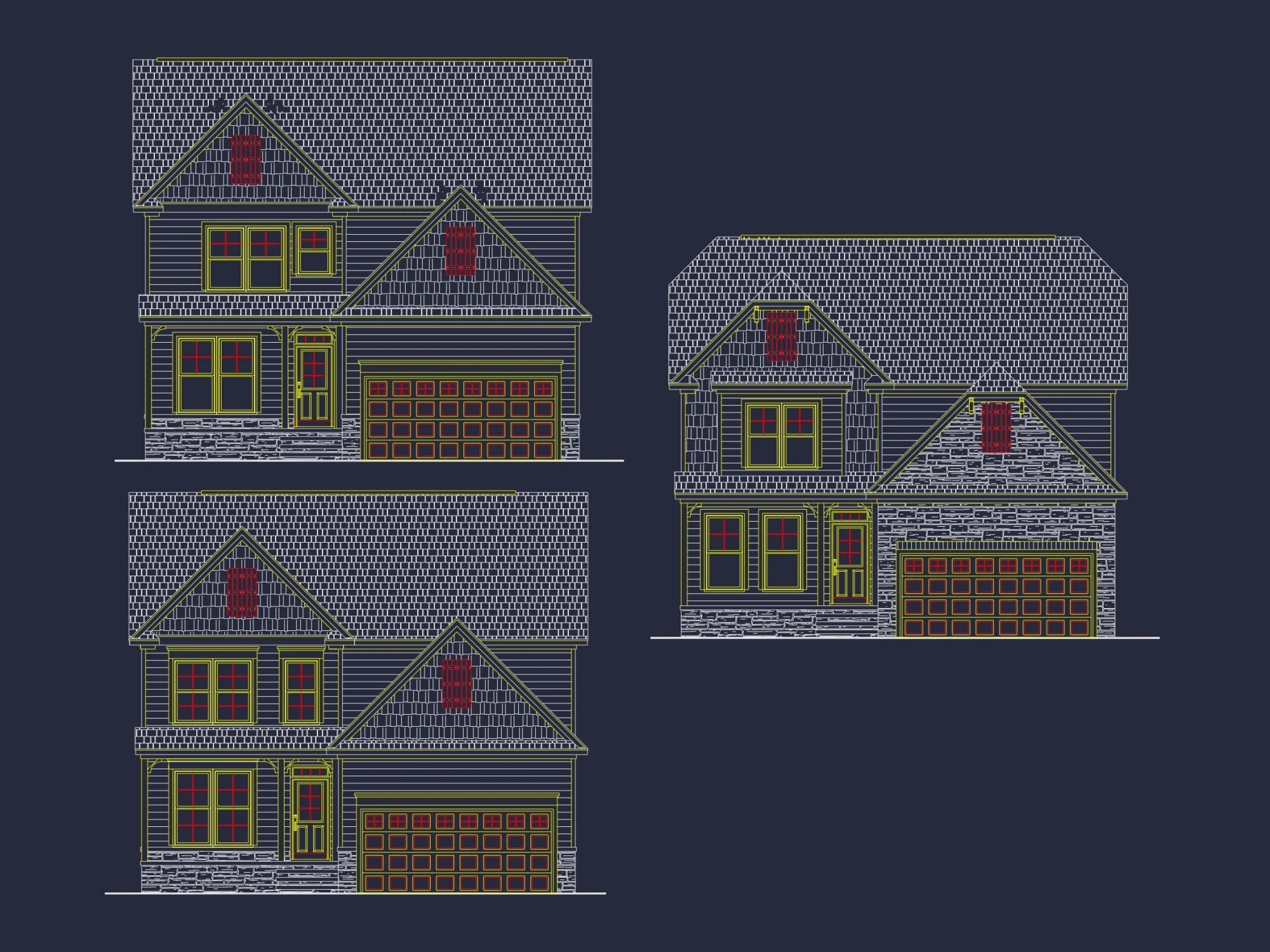 Modern 2.5-Story House Plan with CAD Files, 3 Bedrooms & Flexible Layout