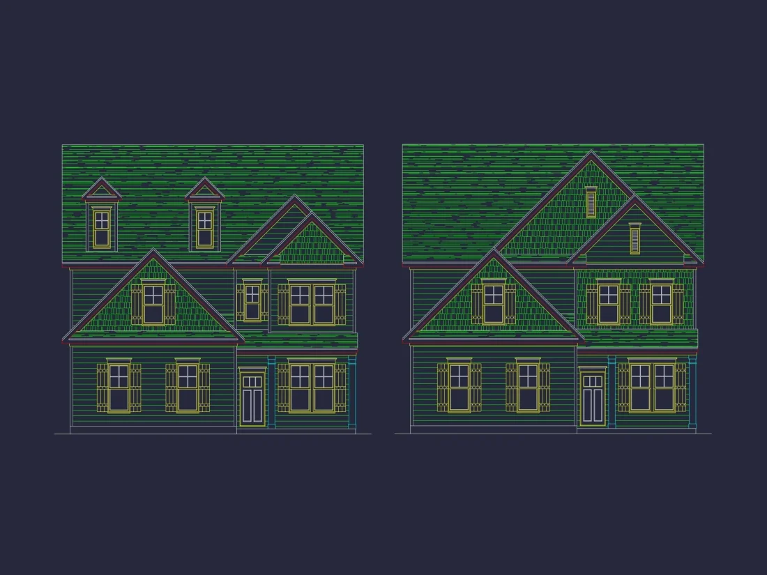 Modern 2-Story House Plan with Upstairs Bedrooms & Open Layout