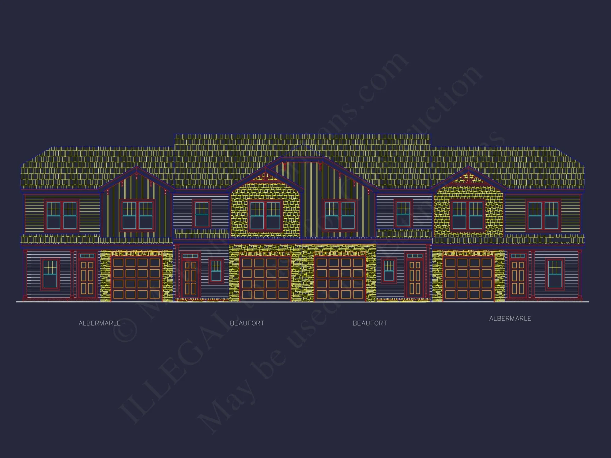 Modern 2-Story Townhome Plan with Craftsman Details