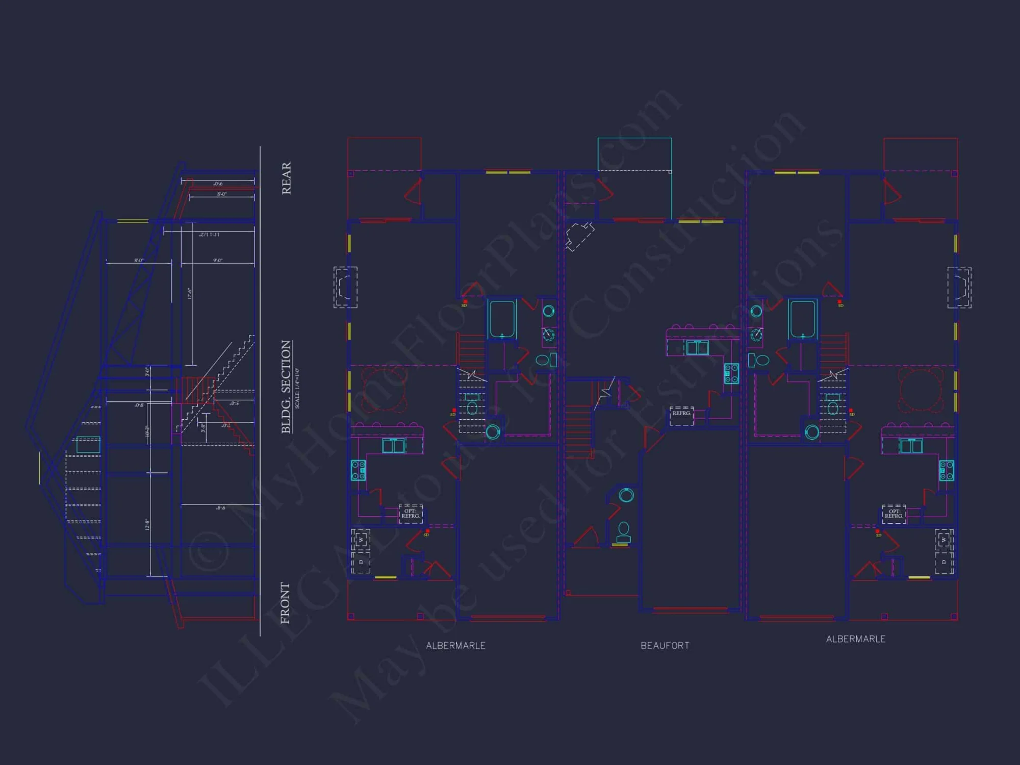 Modern 2-Story Townhome Plan with Craftsman Details