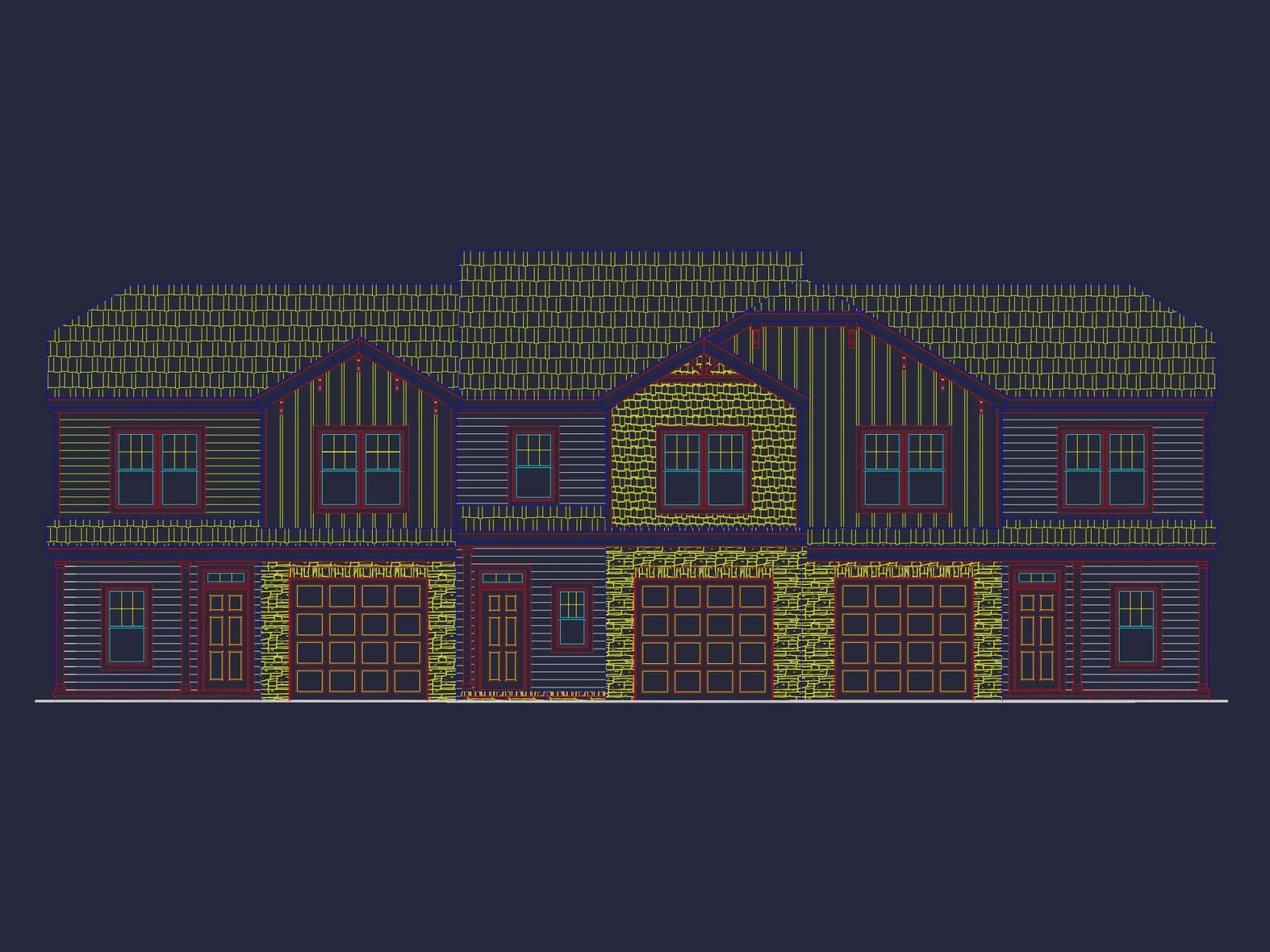 Modern 2-Story Townhome Plan with Craftsman Details