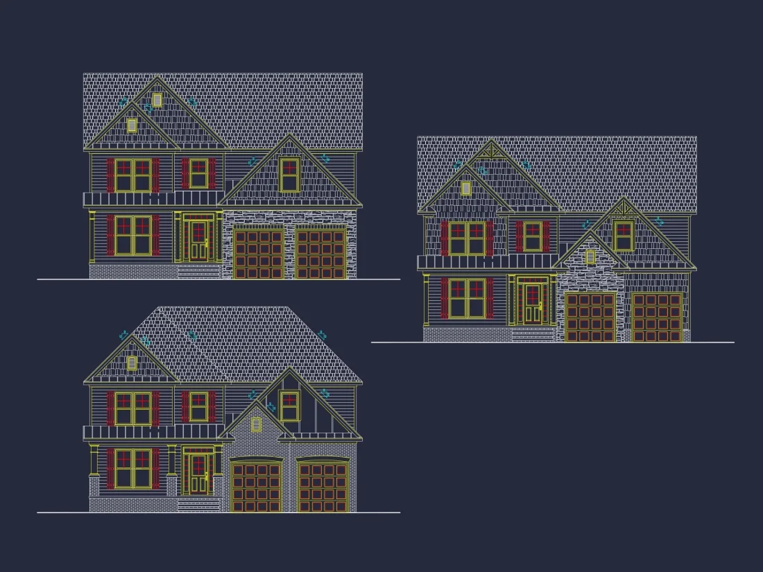 Modern 2-Story House Plan with 4 Bedrooms & CAD Blueprints